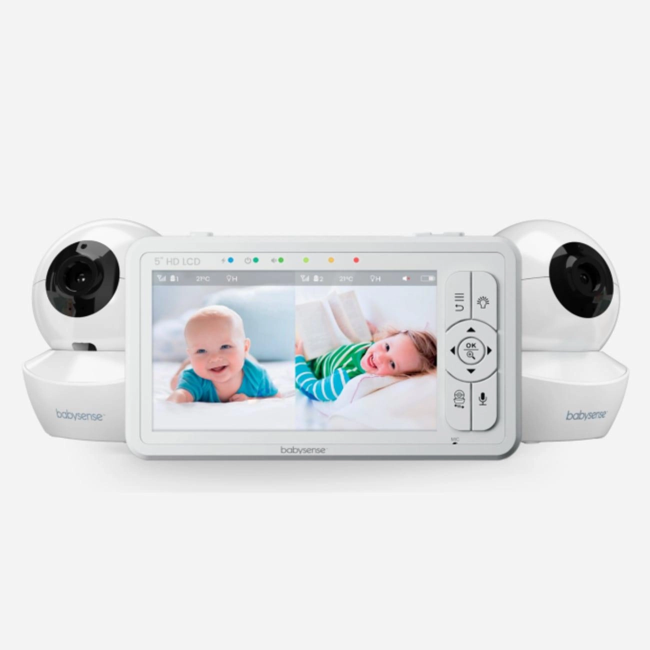 Babysense HD S2: Video Baby Monitor with 2 Cameras. Non Wifi. Split Screen & Night Light Machine