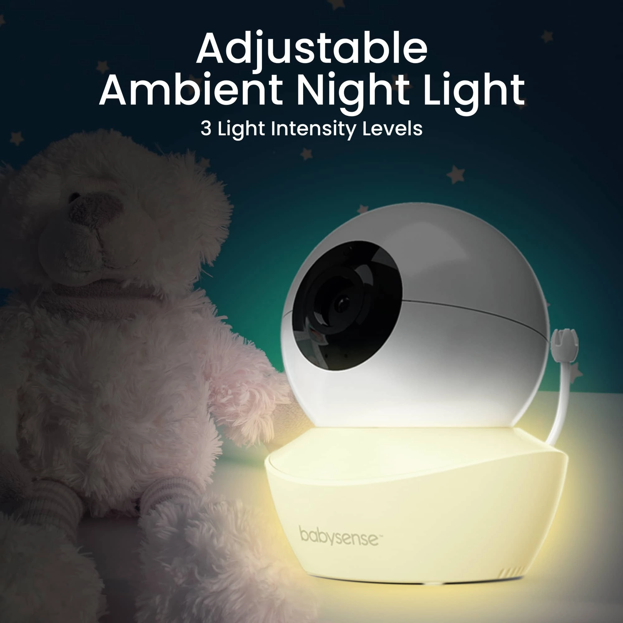 Babysense HD S2: Video Baby Monitor with 2 Cameras. Non Wifi. Split Screen & Night Light Machine