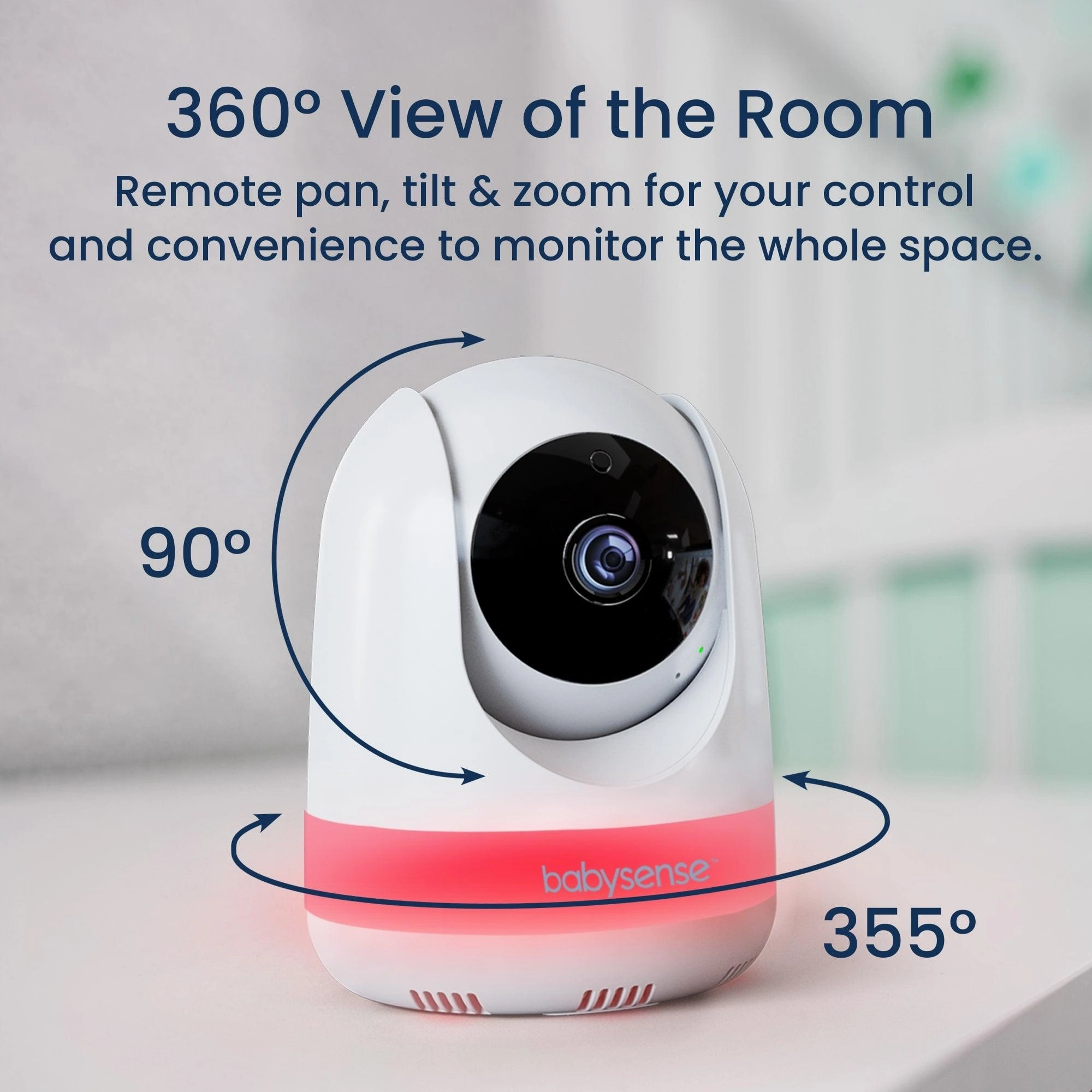 Babysense Max View: Video Baby Monitor with 2 Cameras. Non Wifi. Split Screen. Night Light & Sound Machine