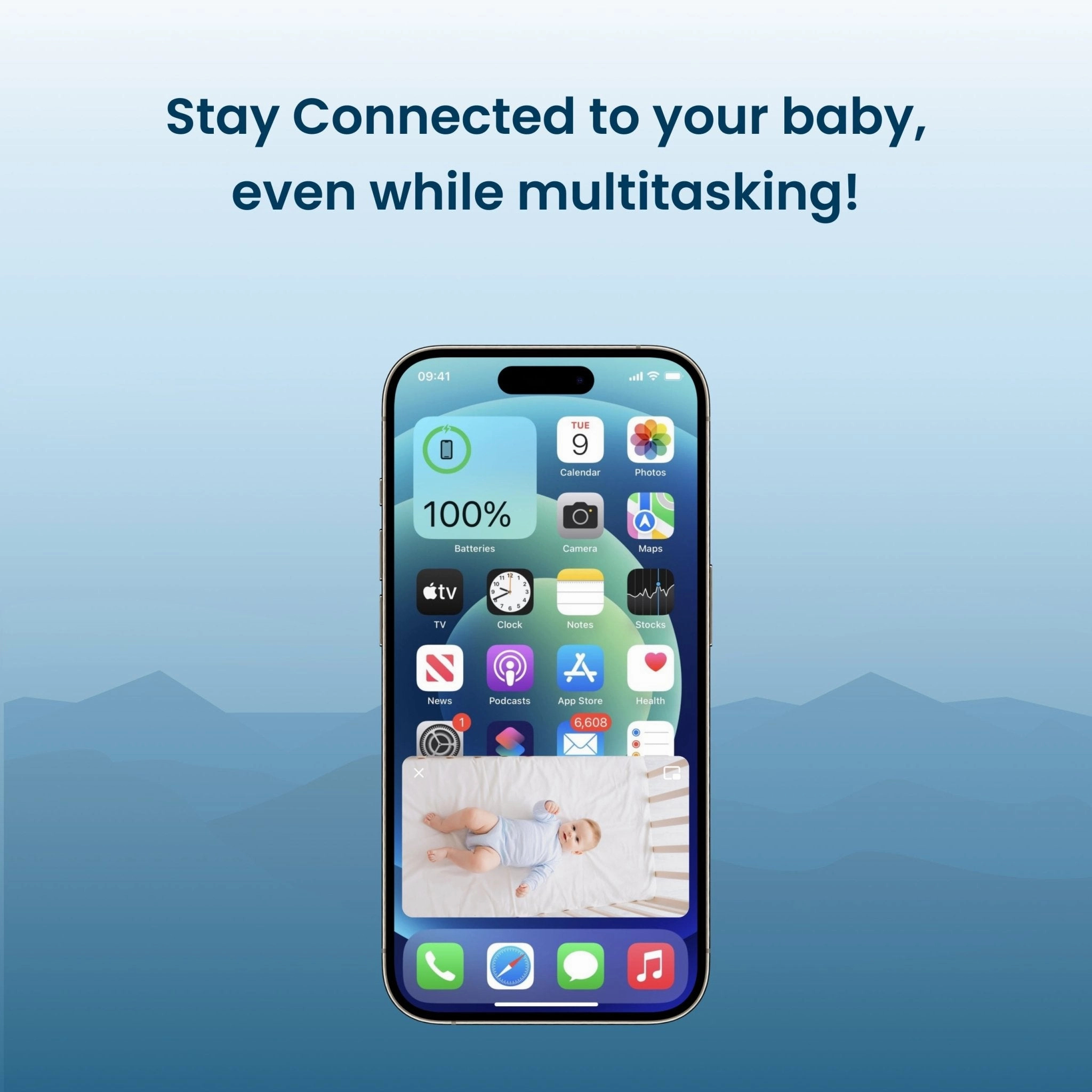 Babysense Safe Sleep Smart Nursery: Video Baby Monitor. Breathing Motion with Safety Alerts. Night Light & Sound Machine