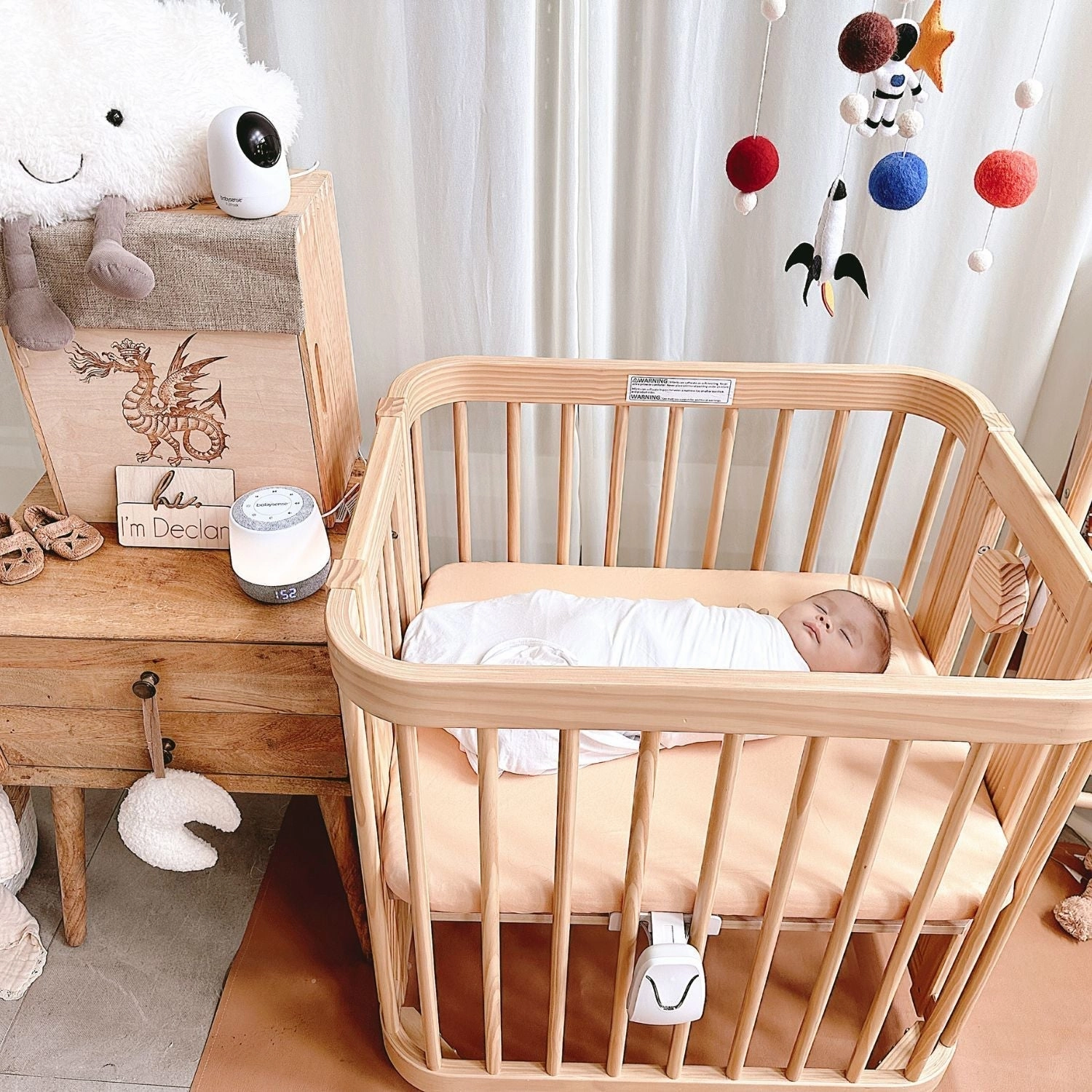 Babysense Safe Sleep Smart Nursery: Video Baby Monitor. Breathing Motion with Safety Alerts. Night Light & Sound Machine
