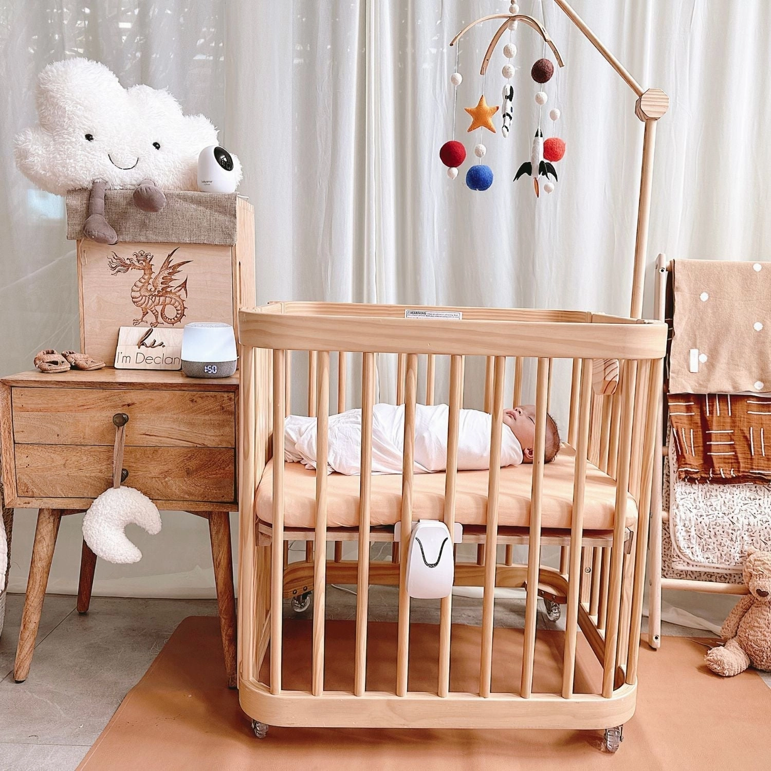 Babysense Safe Sleep Smart Nursery: Video Baby Monitor. Breathing Motion with Safety Alerts. Night Light & Sound Machine