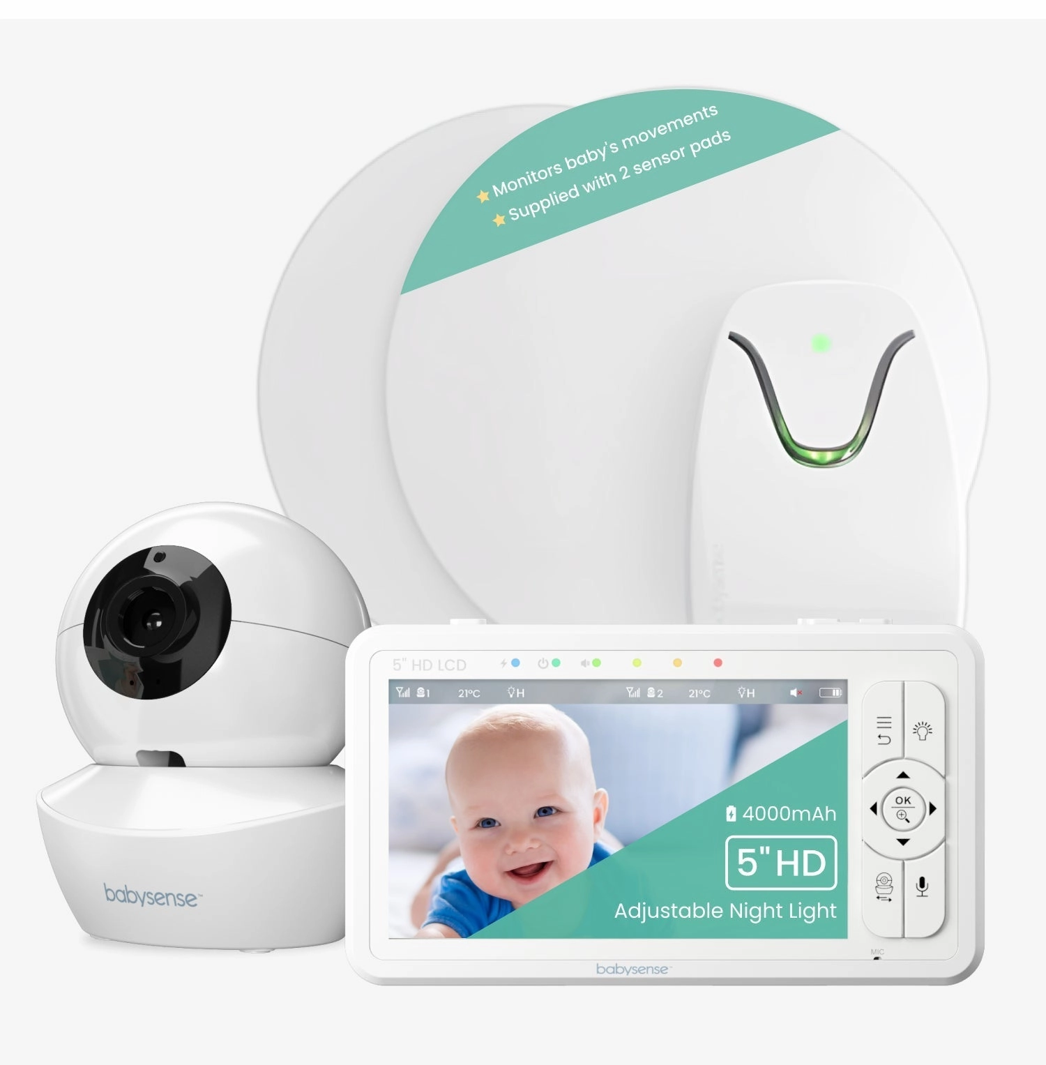 Babysense True Sleep: Video Baby Monitor with Breathing Motion Detection & Safety Alerts. 1 or 2 Cameras