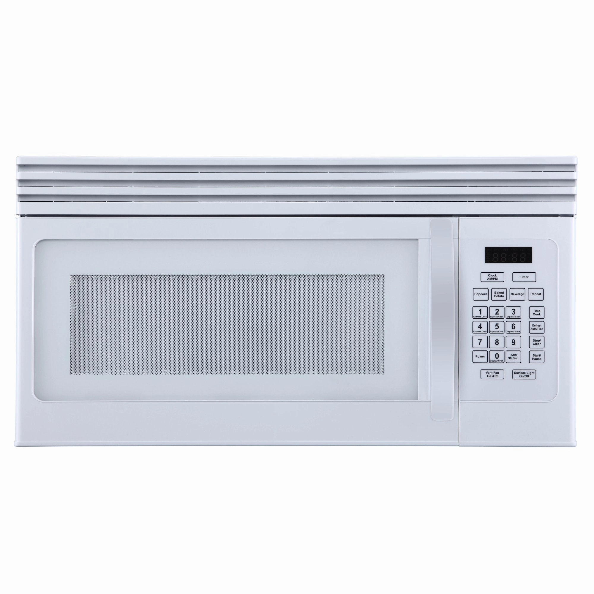 Black Decker EM044KJN 1.6-Cu. Ft. Over-the-Range Microwave with Top Mount Air Recirculation Vent.