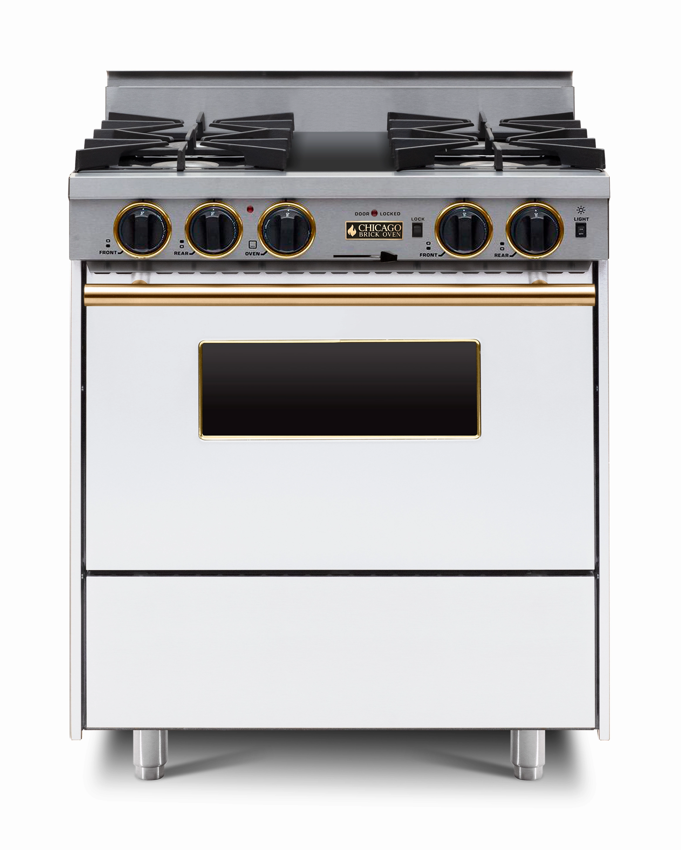 Chicago Brick Oven - 30 Dual-Fuel Self-Cleaning Convection Range - Open Burners
