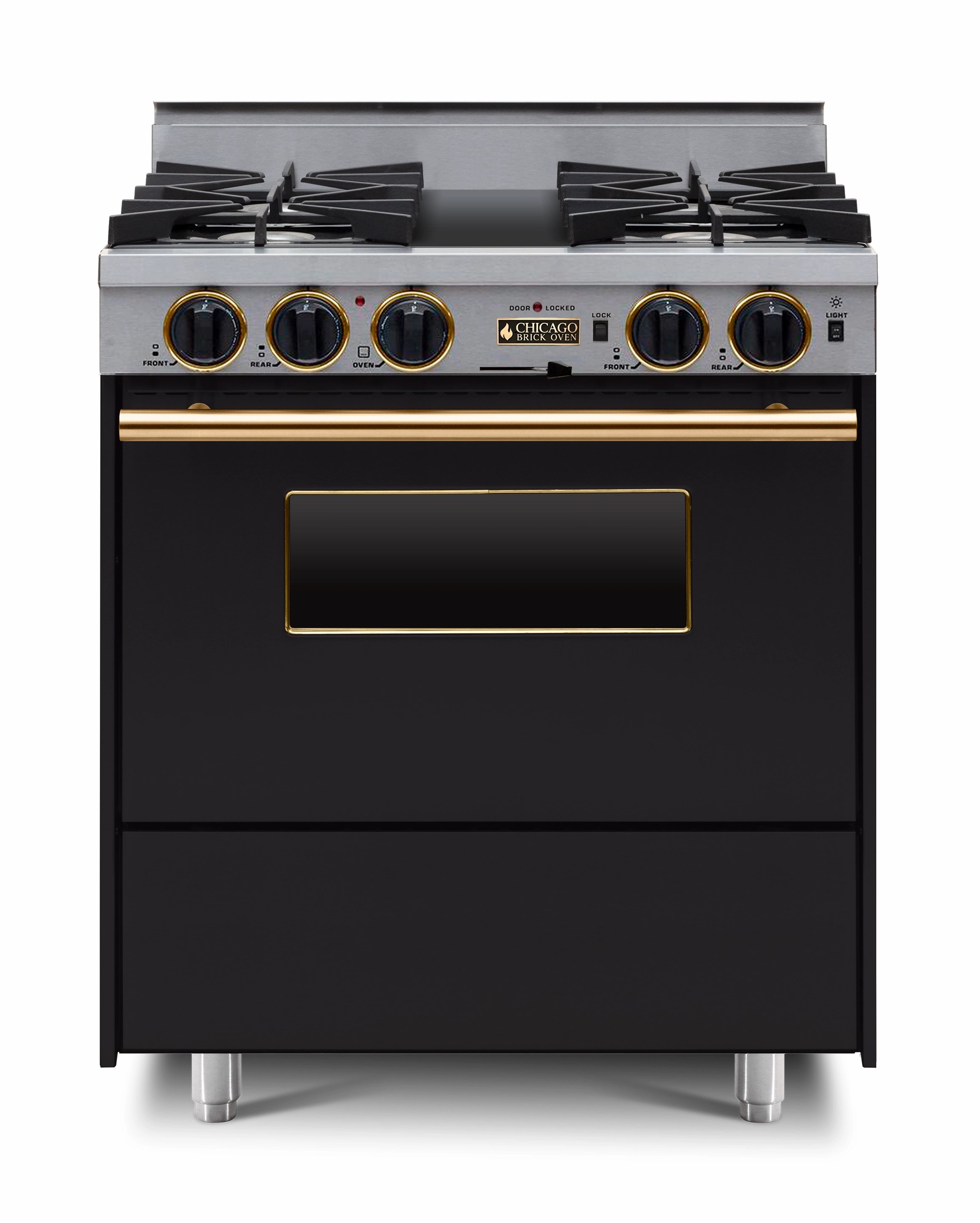 Chicago Brick Oven - 30 Dual-Fuel Self-Cleaning Convection Range - Open Burners
