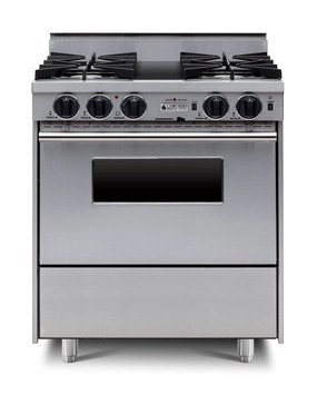 Chicago Brick Oven - 30 Dual-Fuel Self-Cleaning Convection Range - Open Burners