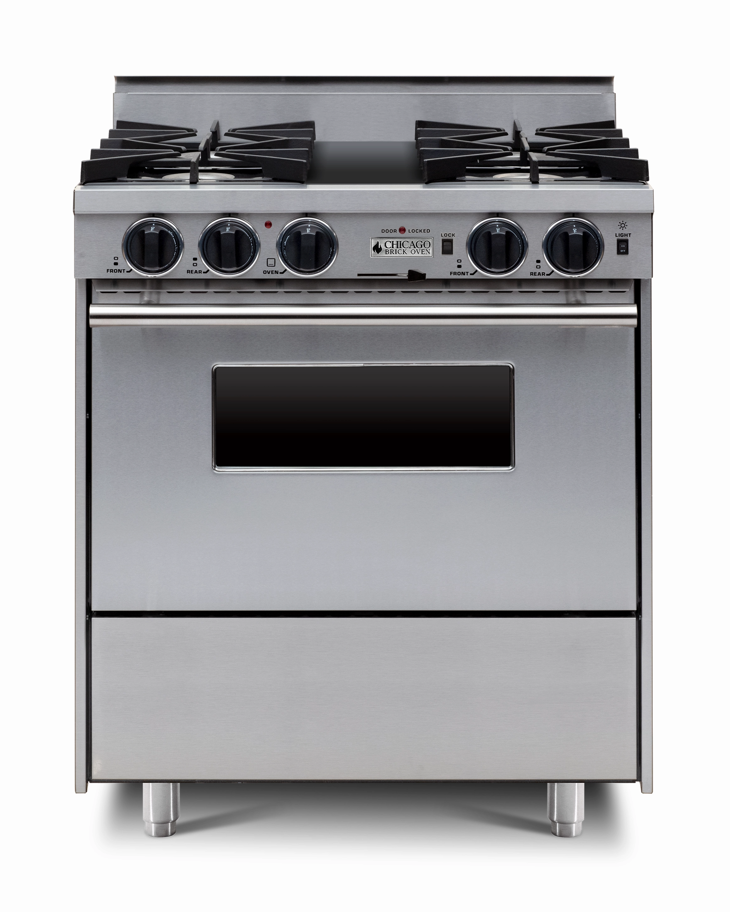 Chicago Brick Oven - 30 Dual-Fuel Self-Cleaning Convection Range - Open Burners