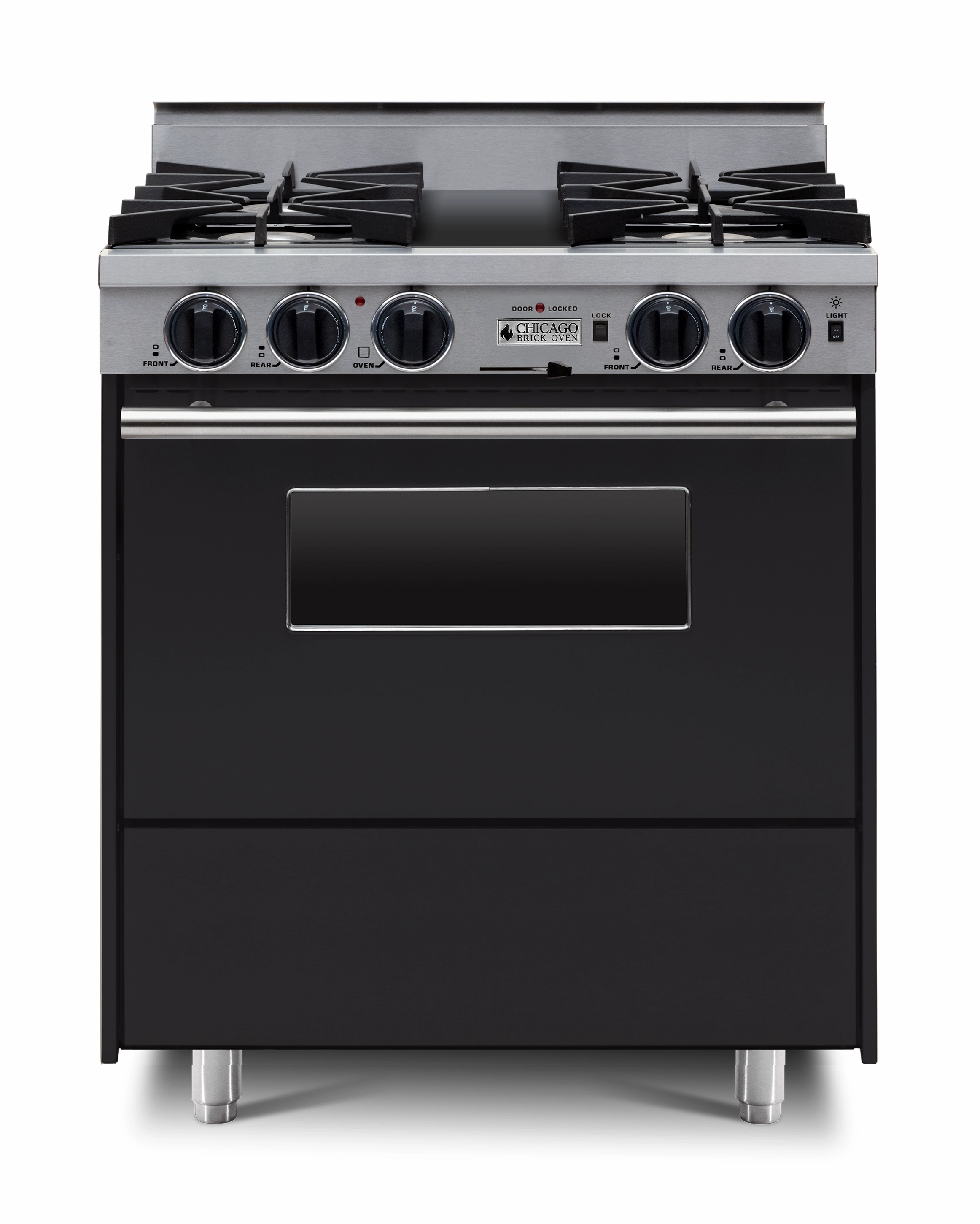 Chicago Brick Oven - 30 Dual-Fuel Self-Cleaning Convection Range - Open Burners