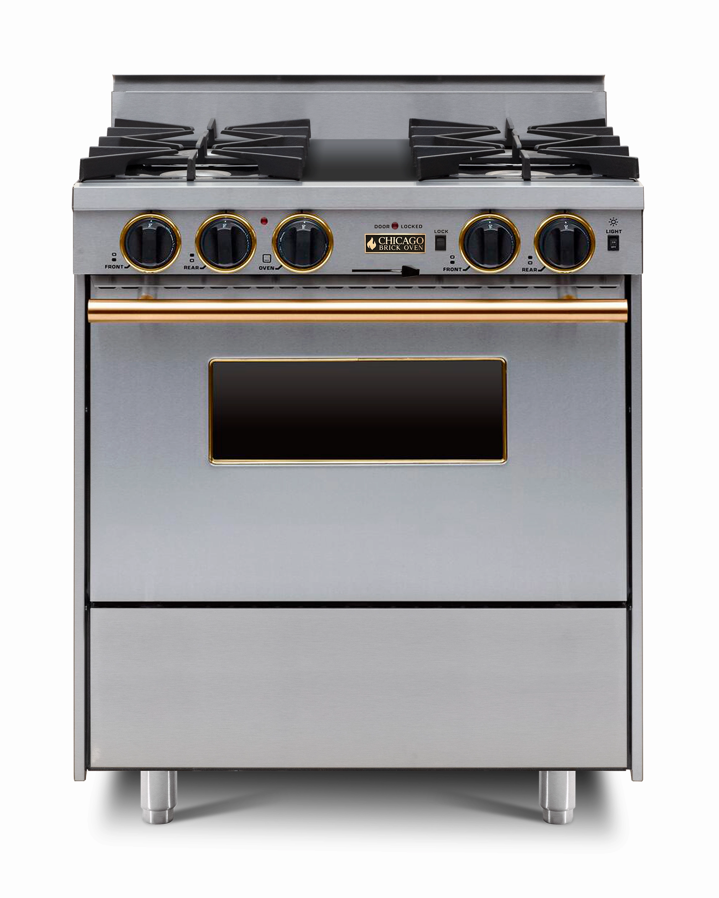 Chicago Brick Oven - 30 Dual-Fuel Self-Cleaning Convection Range - Open Burners