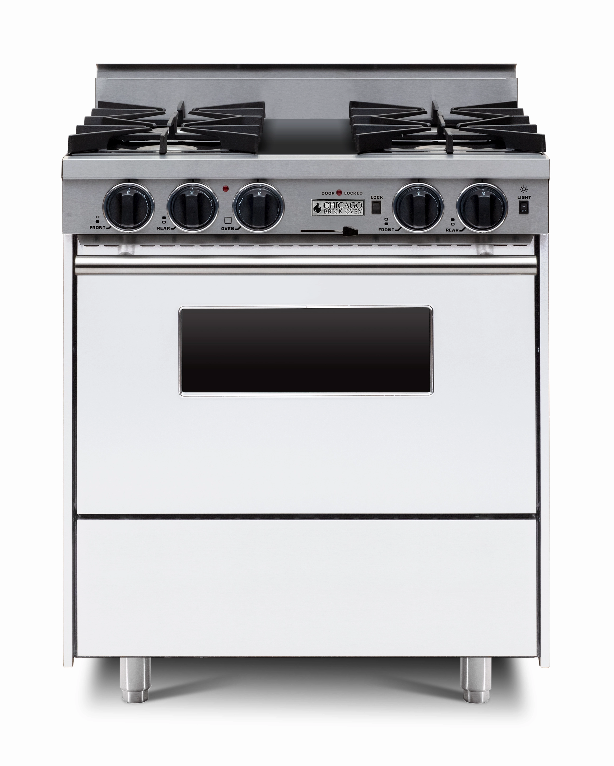 Chicago Brick Oven - 30 Dual-Fuel Self-Cleaning Convection Range - Open Burners
