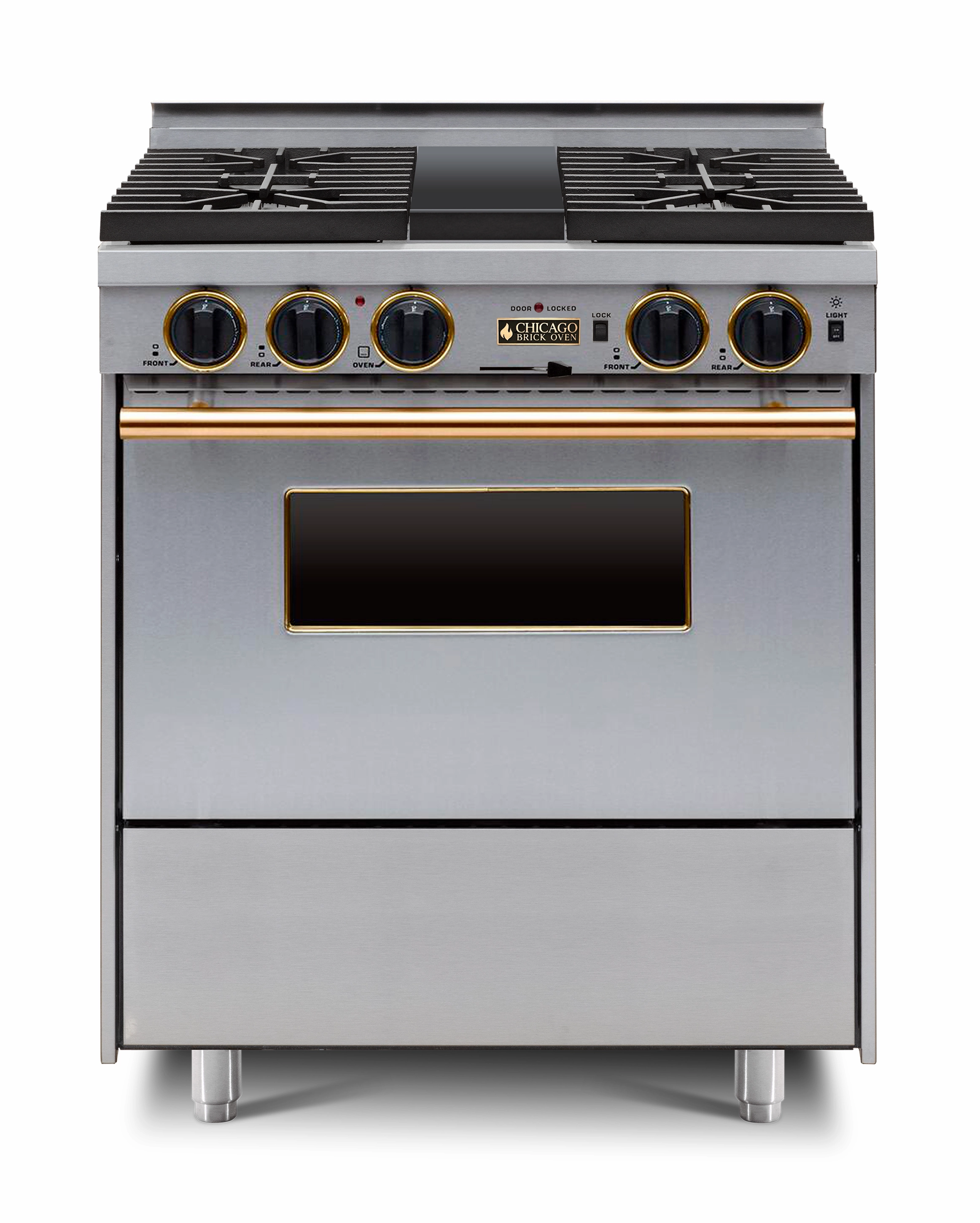 Chicago Brick Oven - 30 Dual-Fuel Self-Cleaning Convection Range - Sealed Burners