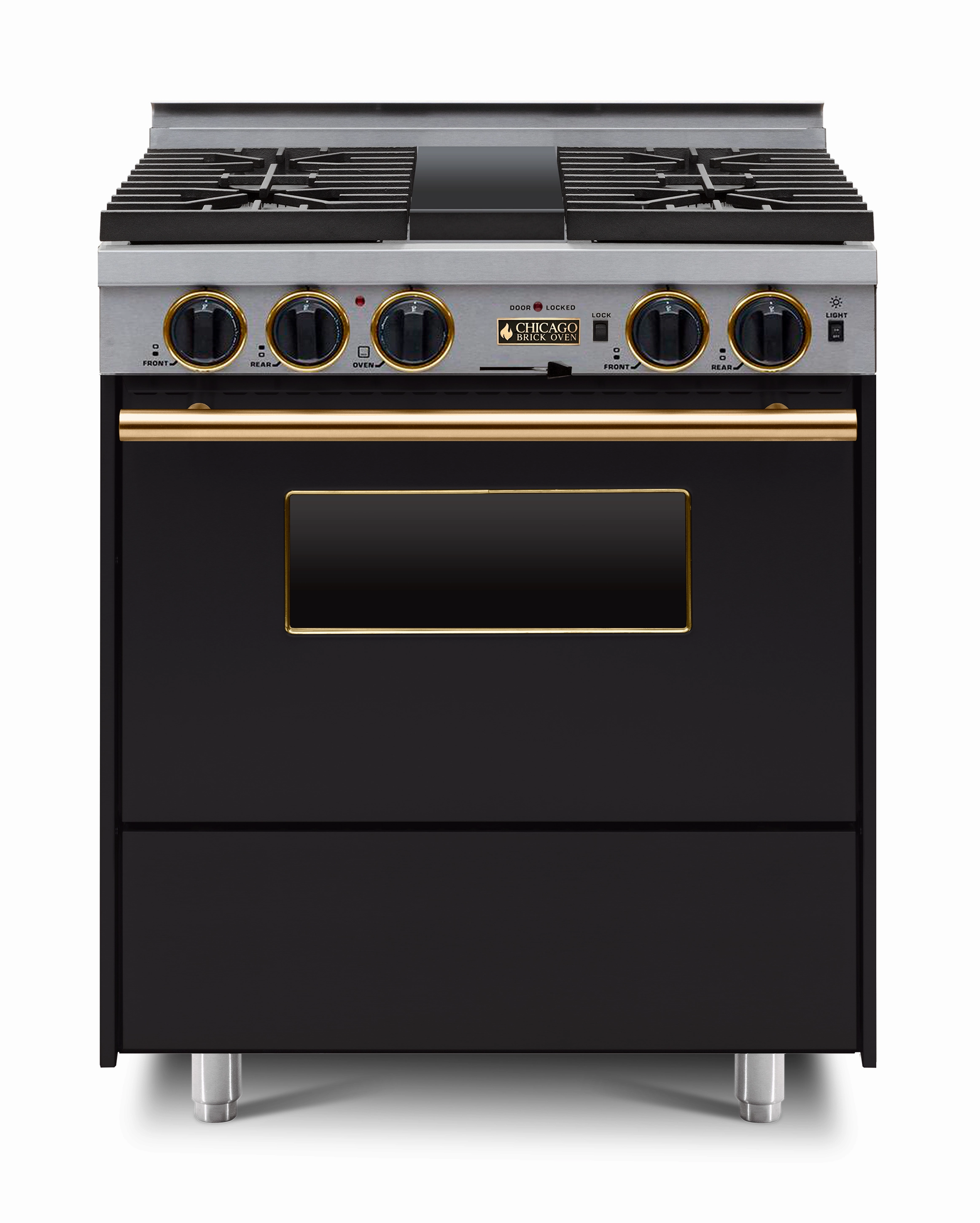Chicago Brick Oven - 30 LP Gas Dual-Fuel Self-Cleaning Convection Range - Sealed Burners