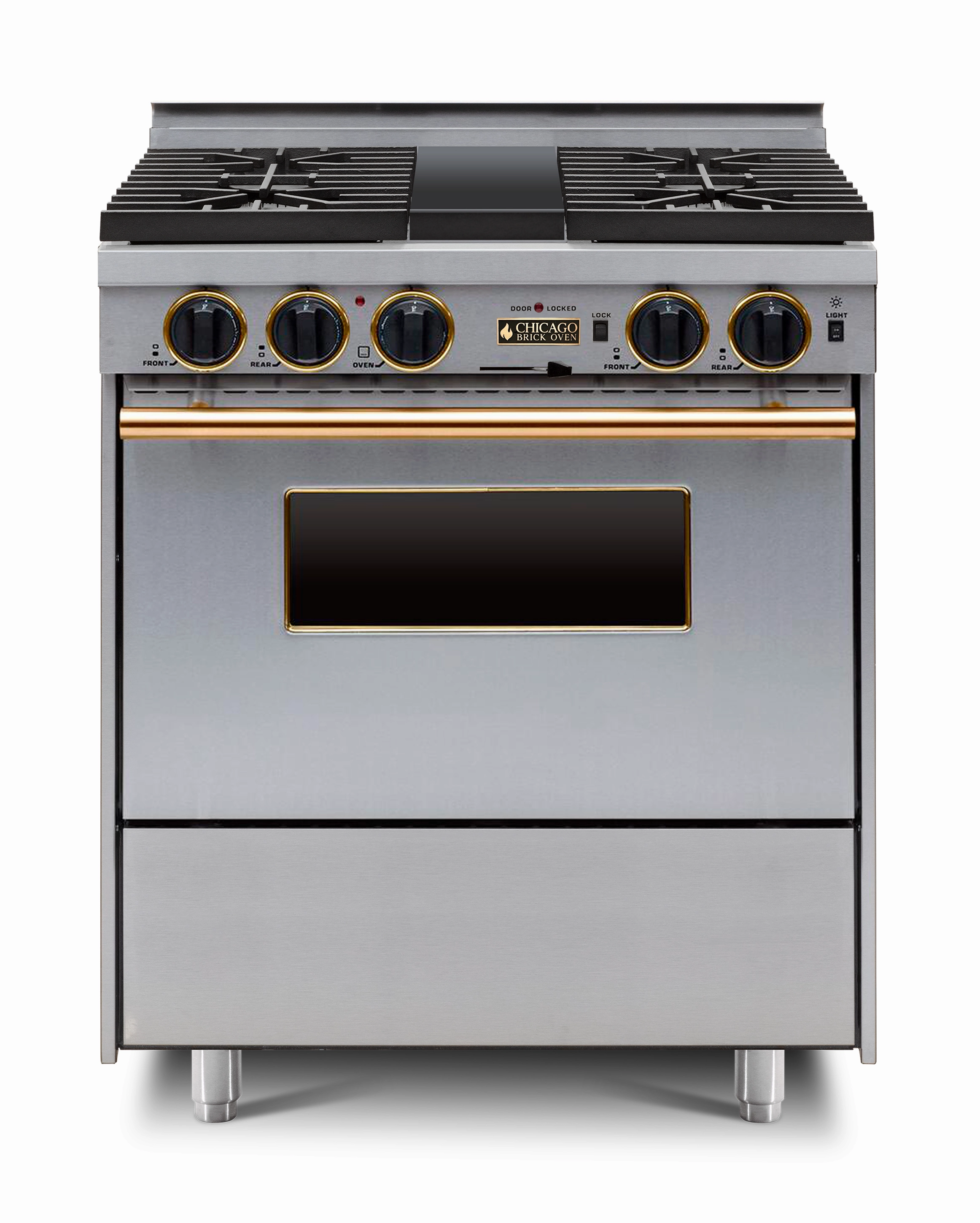 Chicago Brick Oven - 30 LP Gas Dual-Fuel Self-Cleaning Convection Range - Sealed Burners