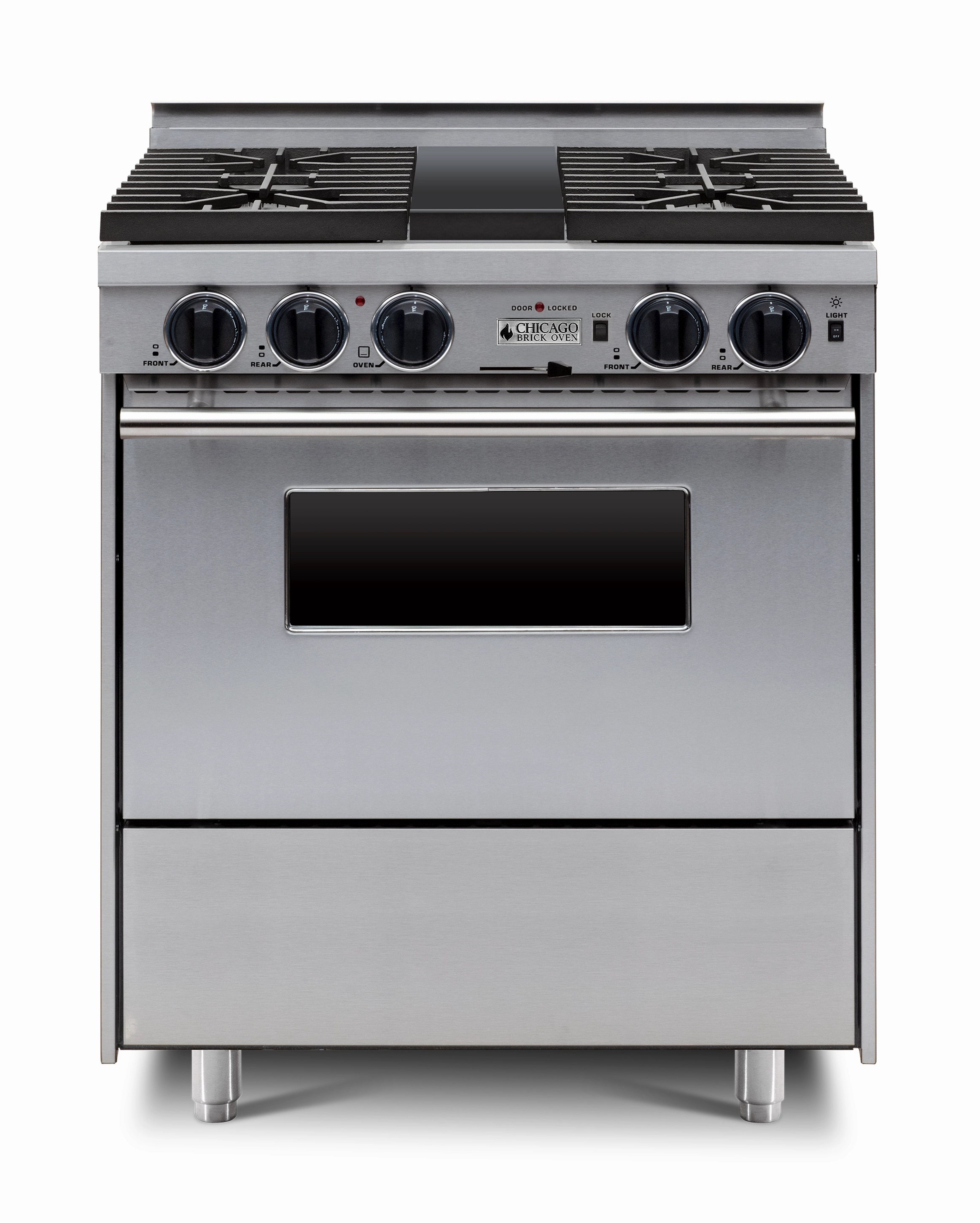 Chicago Brick Oven - 30 LP Gas Dual-Fuel Self-Cleaning Convection Range - Sealed Burners