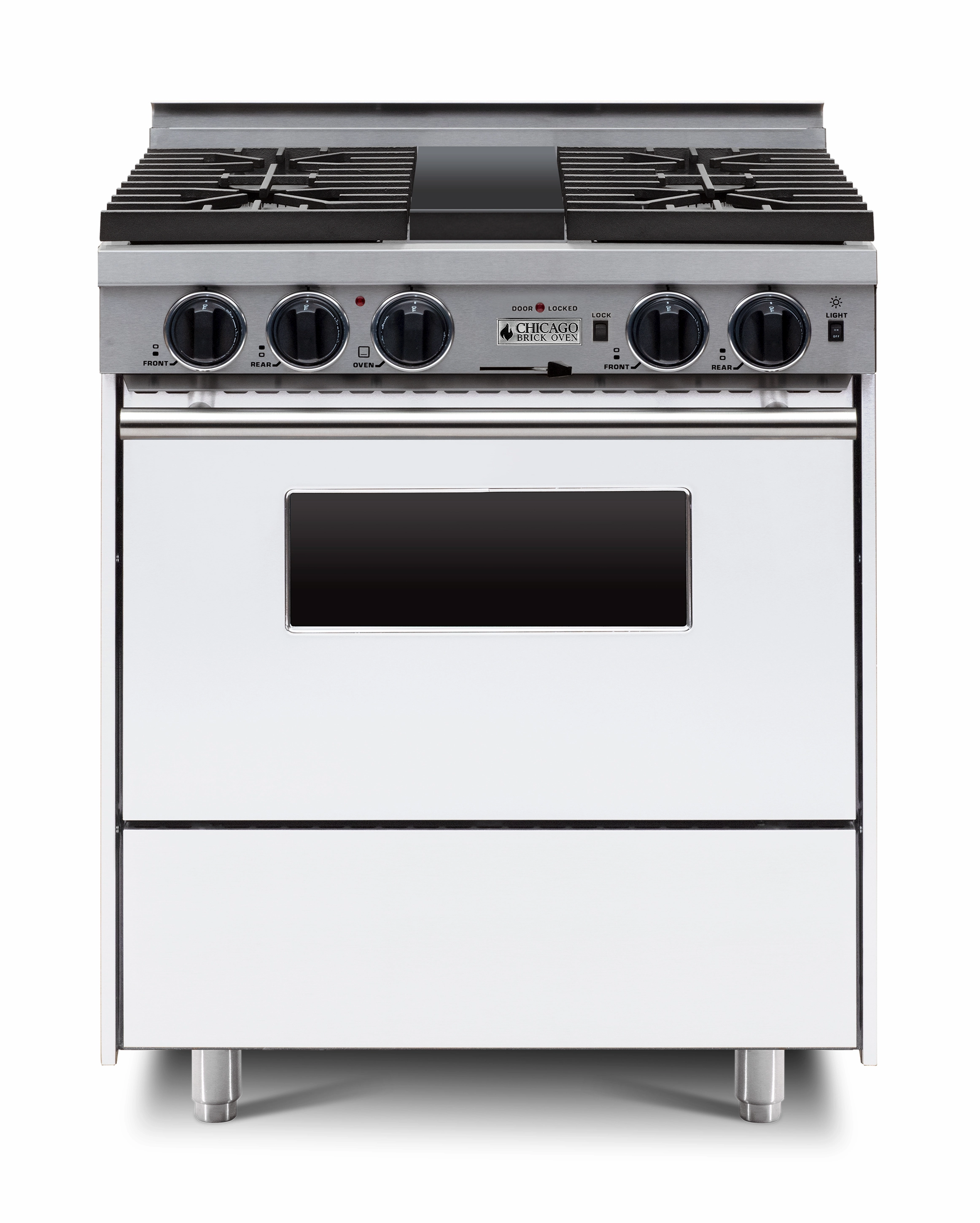 Chicago Brick Oven - 30 LP Gas Dual-Fuel Self-Cleaning Convection Range - Sealed Burners
