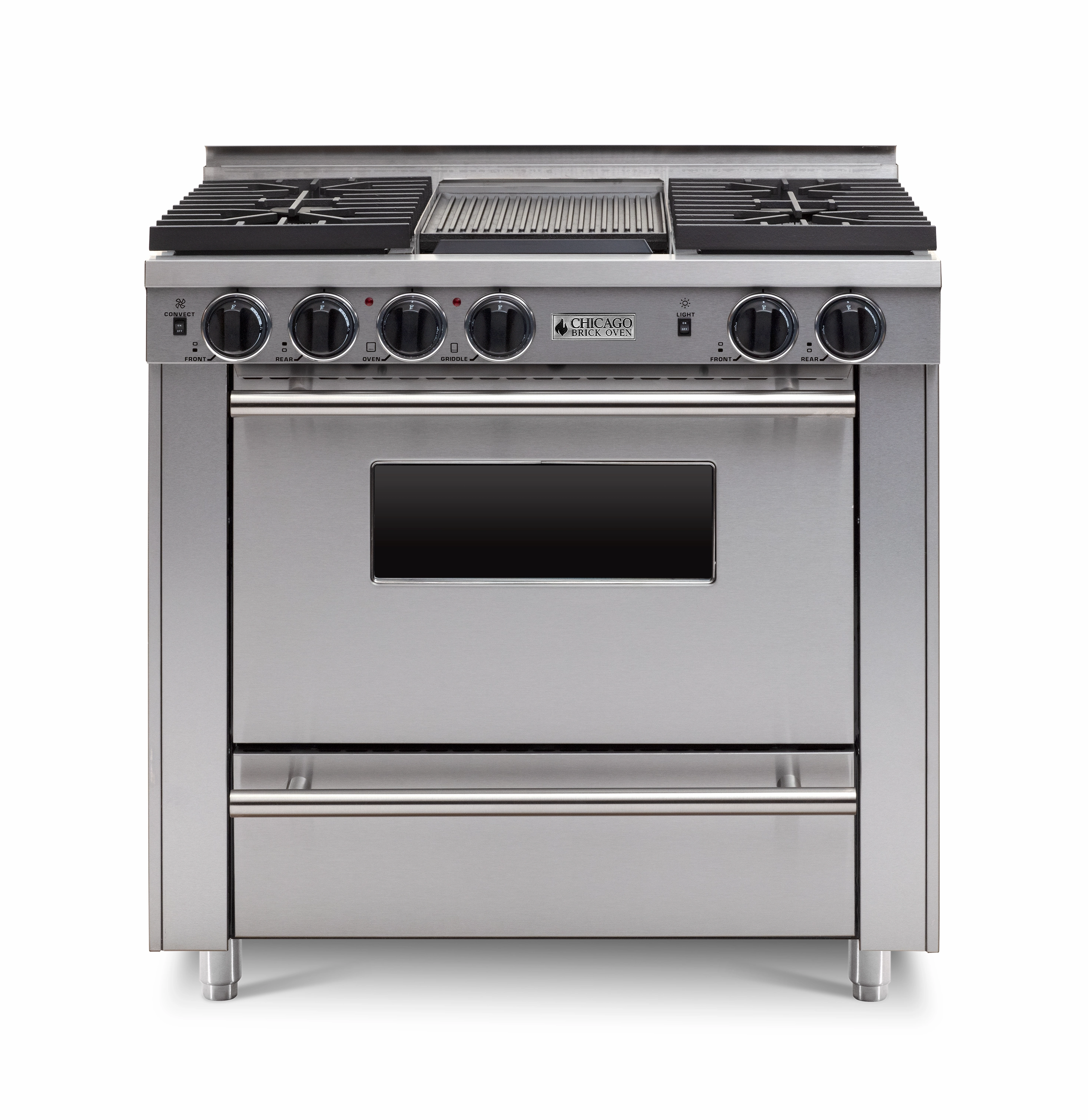 Chicago Brick Oven - 36 LP All-Gas Convection Range - Sealed Burners (4-6 Burners Option )