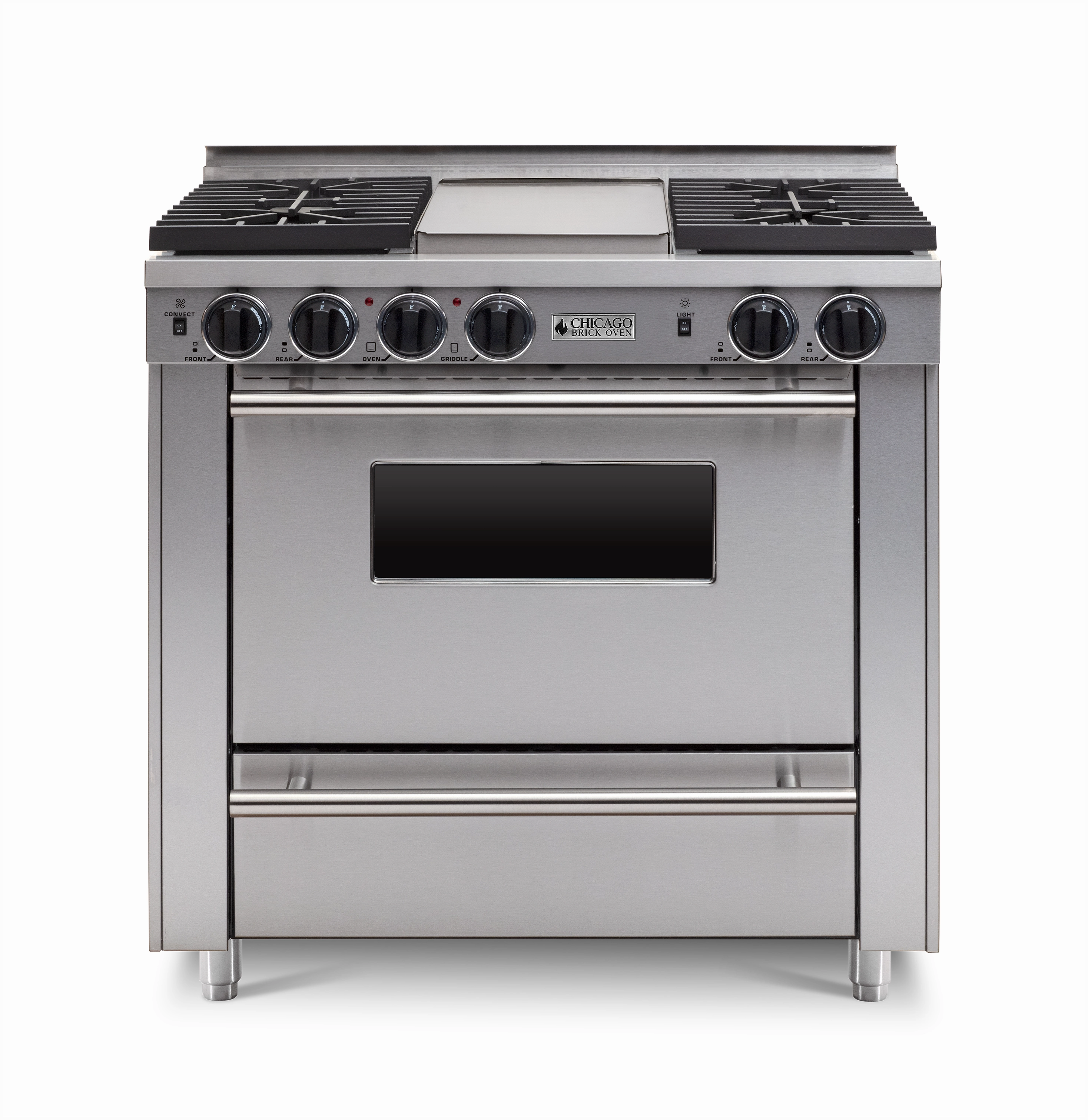 Chicago Brick Oven - 36 LP All-Gas Convection Range - Sealed Burners (4-6 Burners Option )