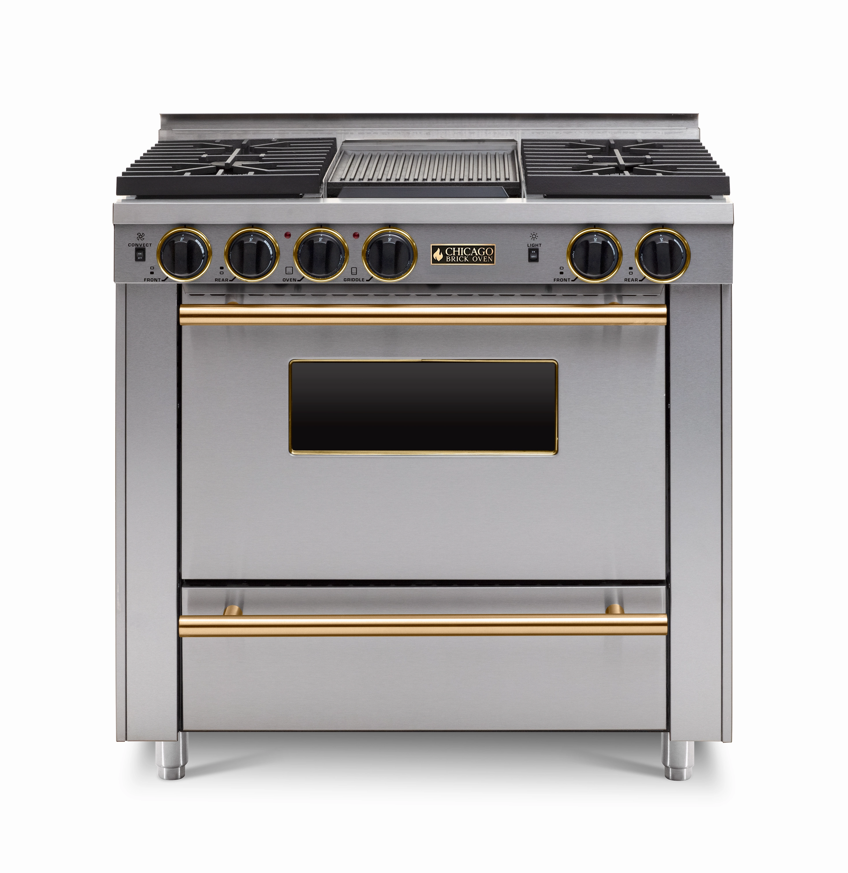 Chicago Brick Oven - 36 LP All-Gas Convection Range - Sealed Burners (4-6 Burners Option )