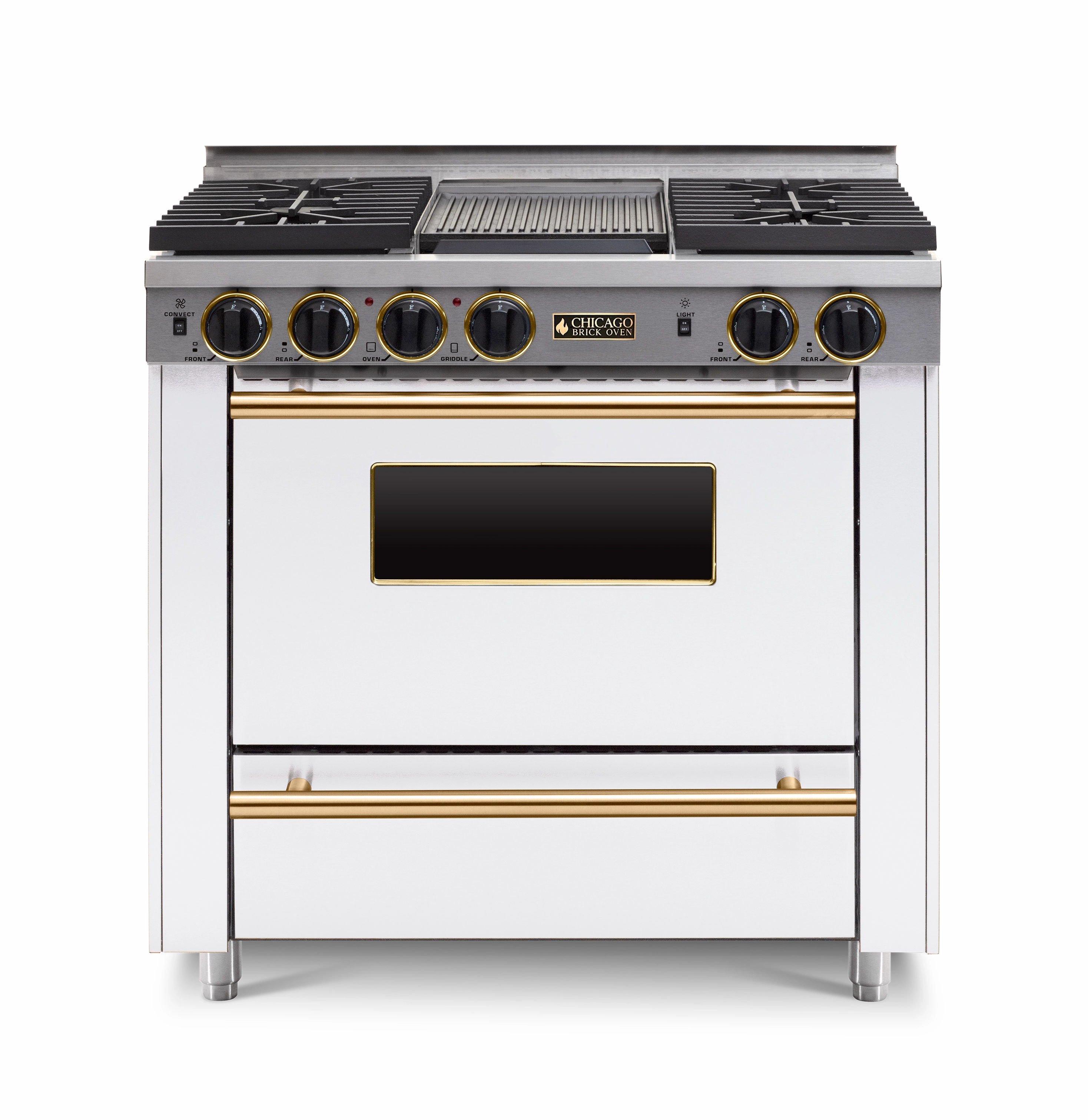 Chicago Brick Oven - 36 LP All-Gas Convection Range - Sealed Burners (4-6 Burners Option )