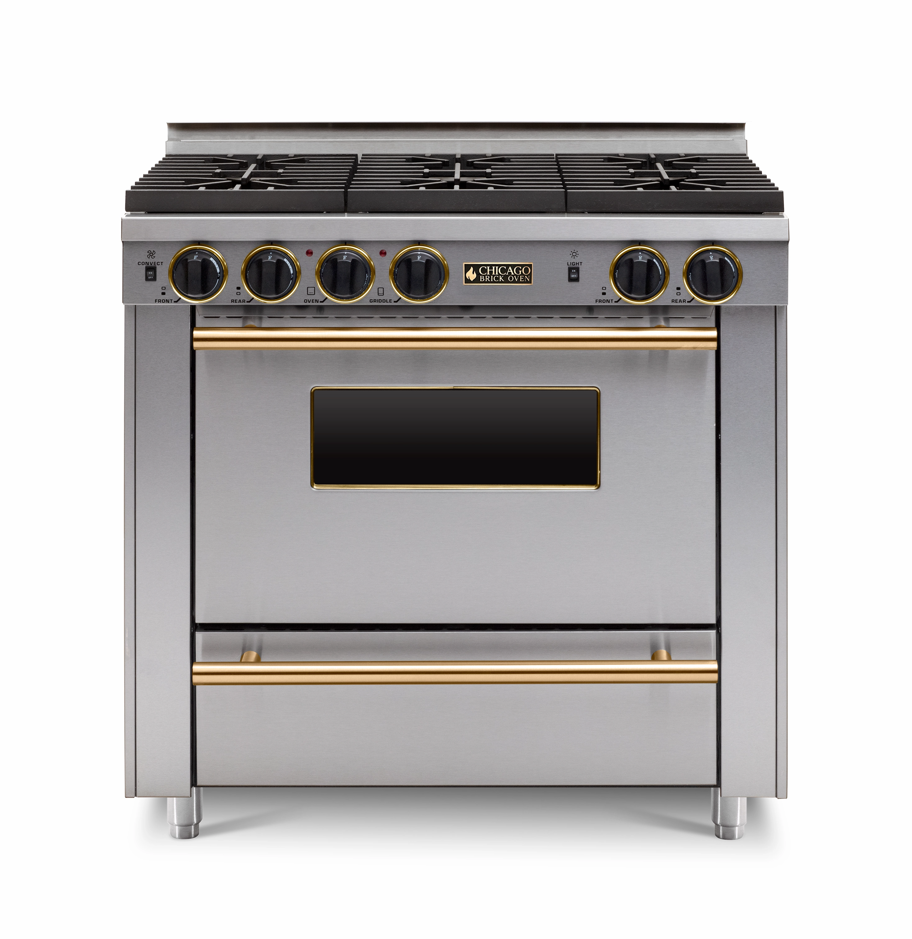Chicago Brick Oven - 36 LP All-Gas Convection Range - Sealed Burners (4-6 Burners Option )