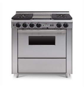 Chicago Brick Oven - 36 LP Gas Dual-Fuel Self-Cleaning Convection Range - Sealed Burners