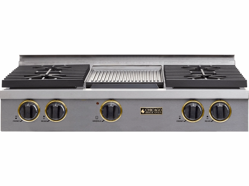 Chicago Brick Oven - 36 LP Gas Rangetop with Sealed Burners (4-6 Burner Options) - Professional-Grade Performance