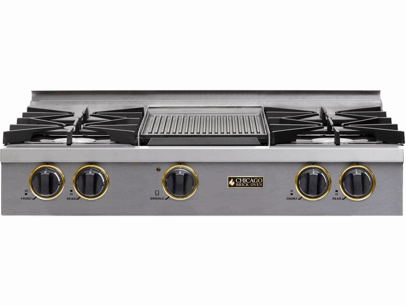 Chicago Brick Oven - 36 Natural Gas Rangetop with Open Burners - High-Performance. Pro-Style Culinary Control