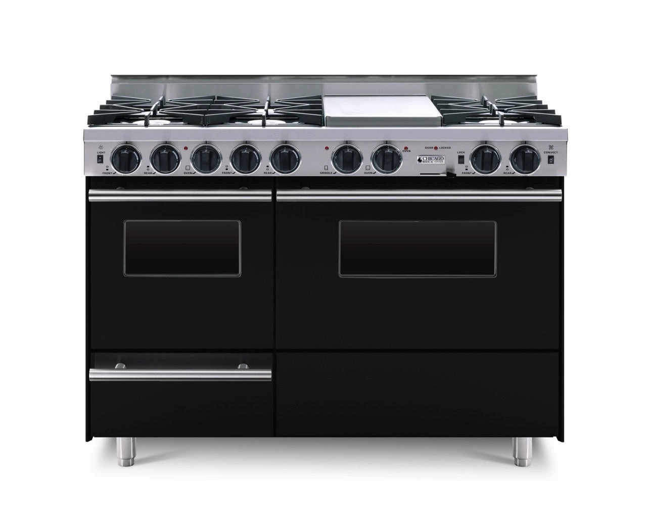 Chicago Brick Oven - 48 True Dual-Fuel Self-Cleaning Convection Range - Open Burners