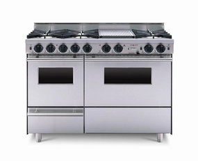 Chicago Brick Oven - 48 True Dual-Fuel Self-Cleaning Convection Range - Open Burners