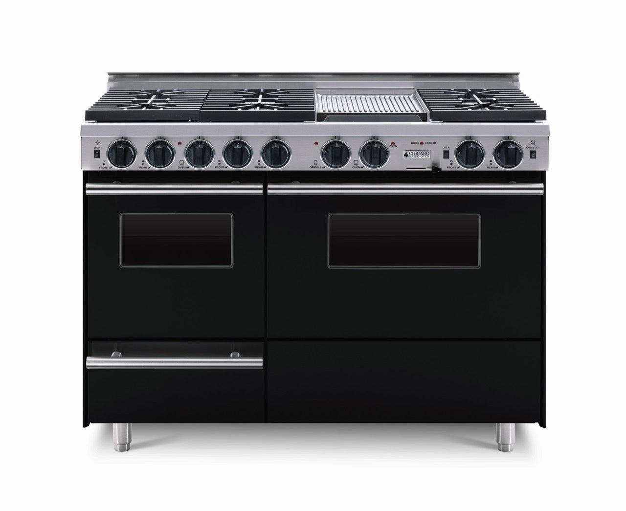 Chicago Brick Oven - 48 True Dual-Fuel Self-Cleaning Convection Range with Sealed Burners