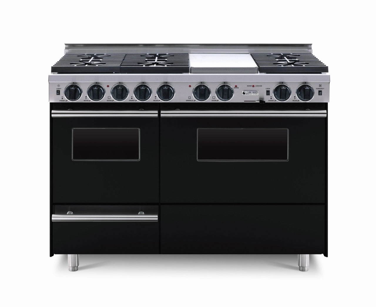 Chicago Brick Oven - 48 True Dual-Fuel Self-Cleaning Convection Range with Sealed Burners