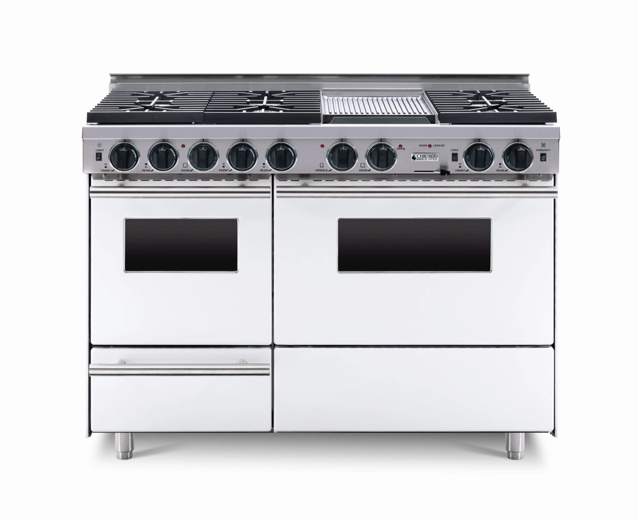 Chicago Brick Oven - 48 True Dual-Fuel Self-Cleaning Convection Range with Sealed Burners