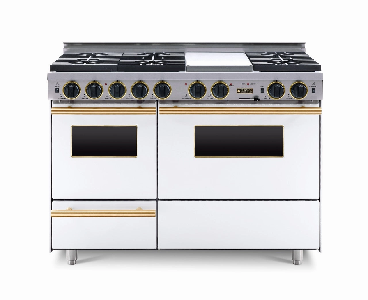 Chicago Brick Oven - 48 True Dual-Fuel Self-Cleaning Convection Range with Sealed Burners