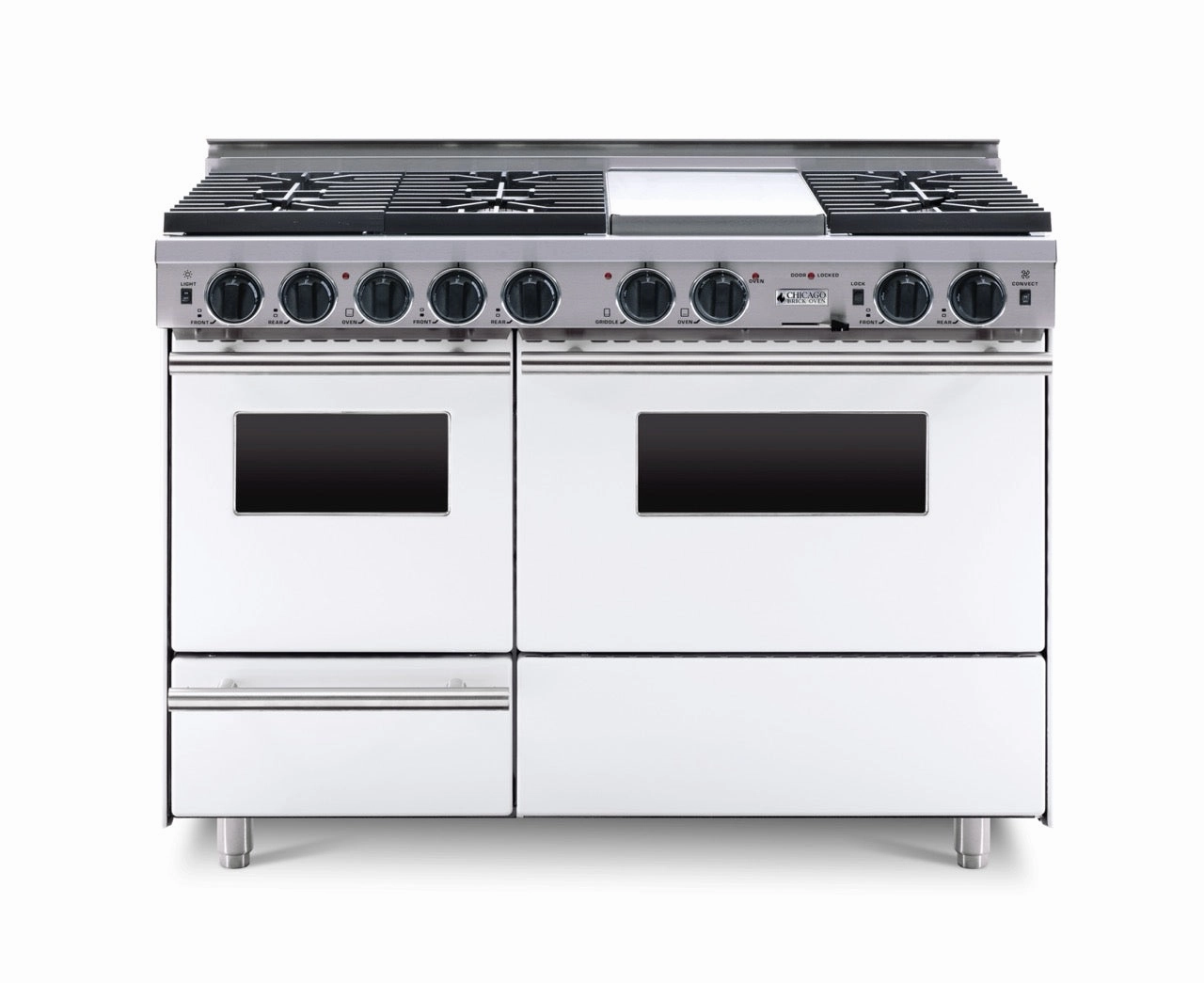 Chicago Brick Oven - 48 True Dual-Fuel Self-Cleaning Convection Range with Sealed Burners