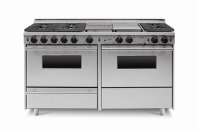 Chicago Brick Oven - 60 LP Gas True Dual-Fuel Self-Cleaning Convection Range - Sealed Burners