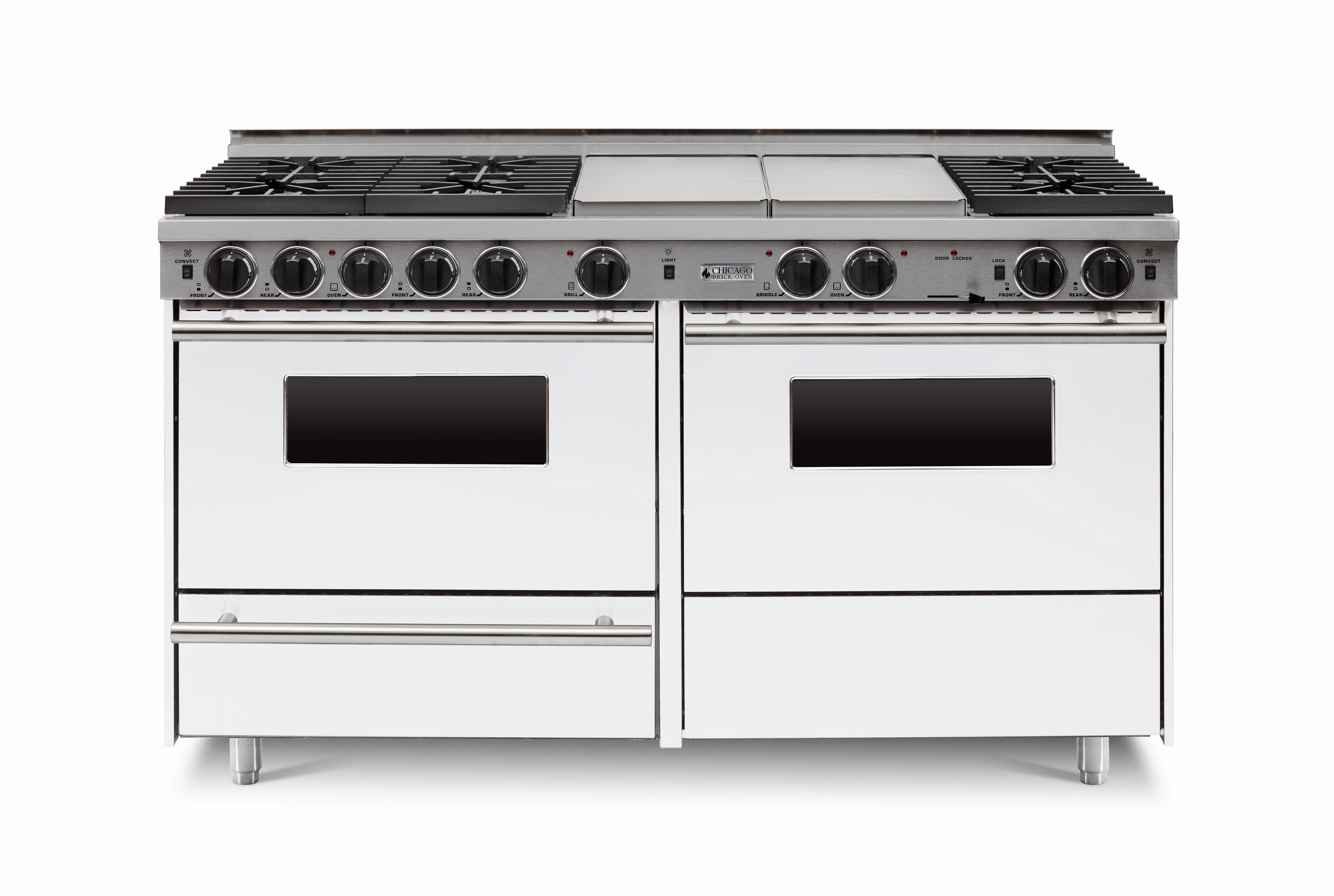 Chicago Brick Oven - 60 LP Gas True Dual-Fuel Self-Cleaning Convection Range - Sealed Burners