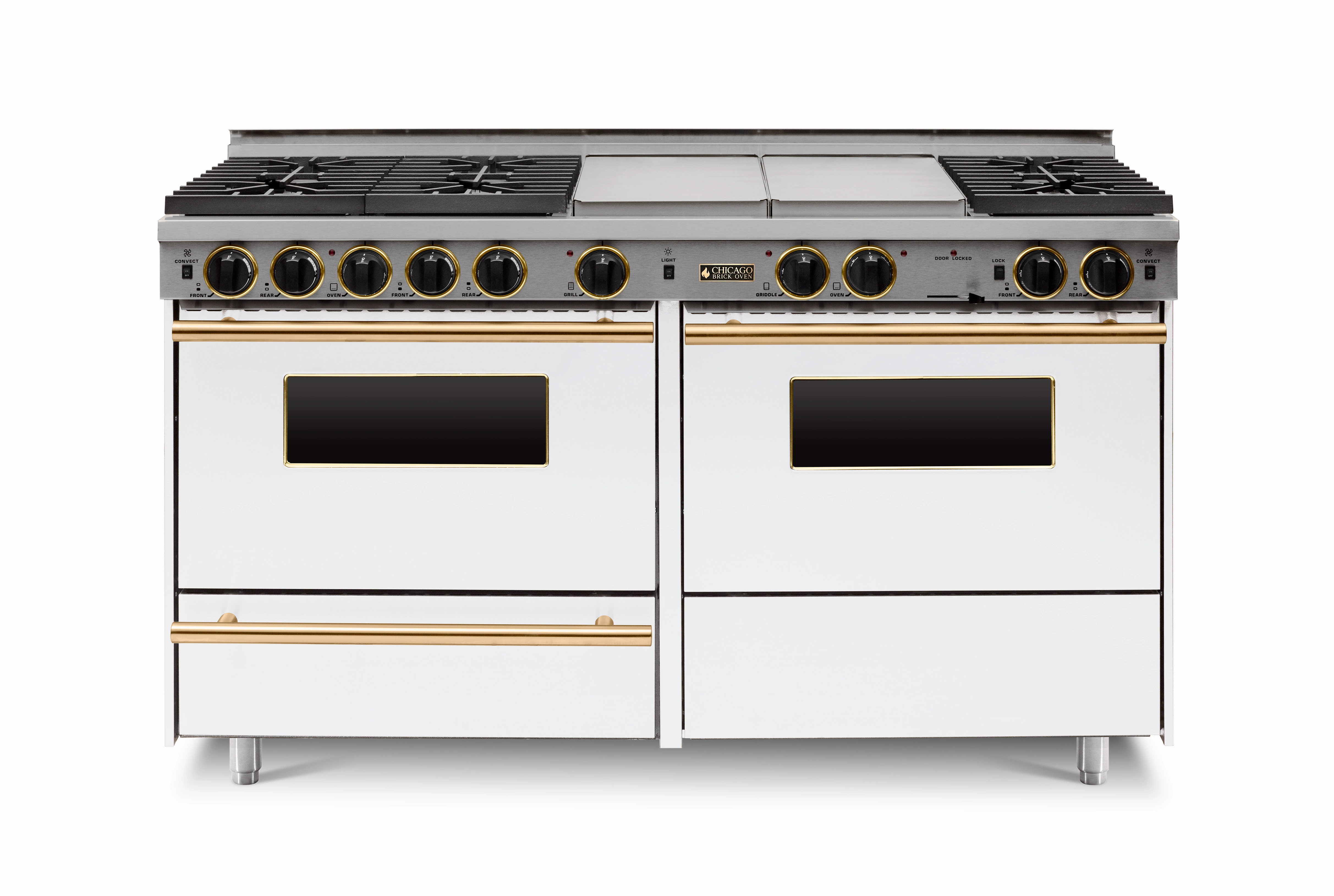 Chicago Brick Oven - 60 True Dual-Fuel Self-Cleaning Convection Range - Sealed Burners