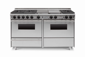 Chicago Brick Oven - 60 True Dual-Fuel Self-Cleaning Convection Range - Sealed Burners