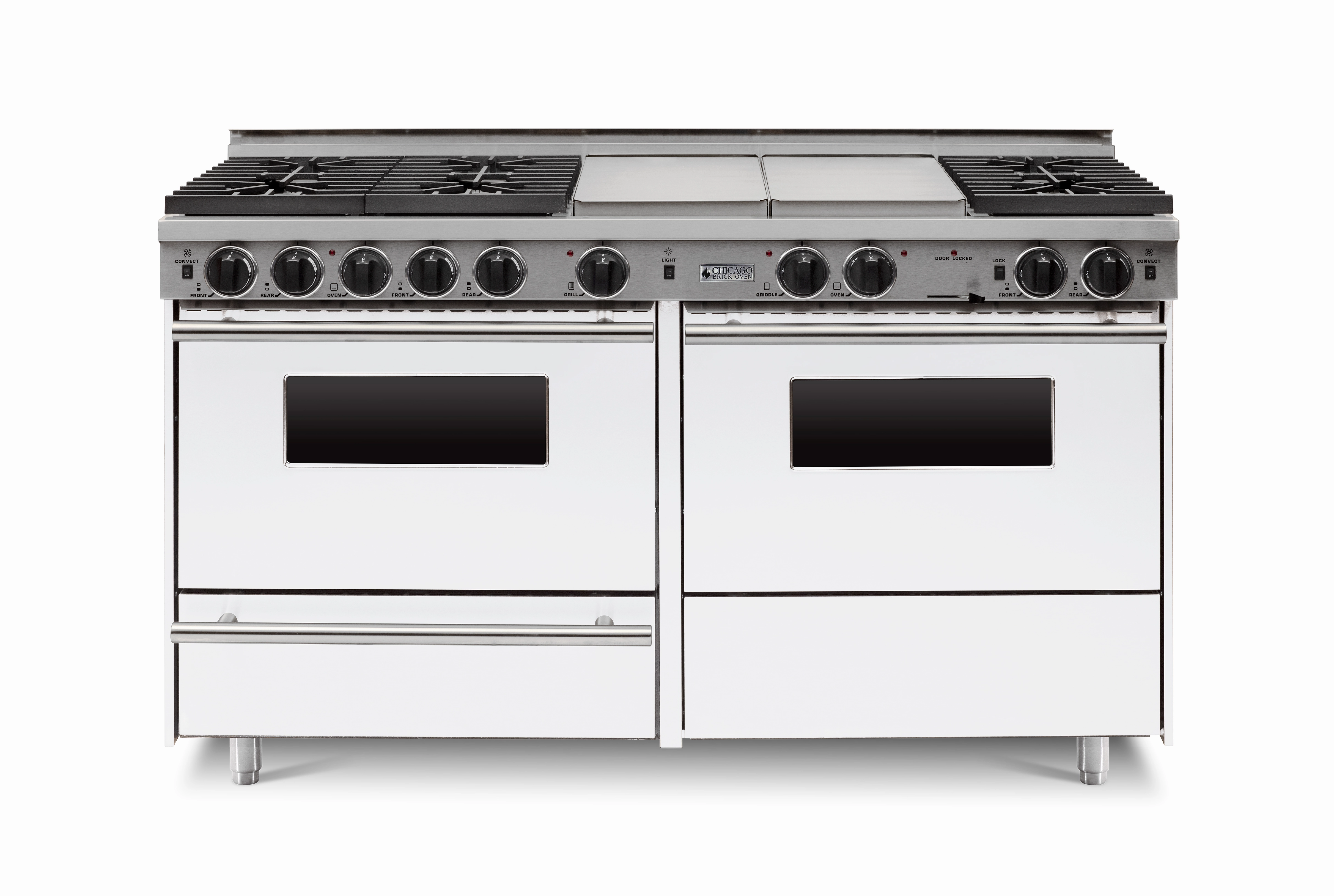 Chicago Brick Oven - 60 True Dual-Fuel Self-Cleaning Convection Range - Sealed Burners