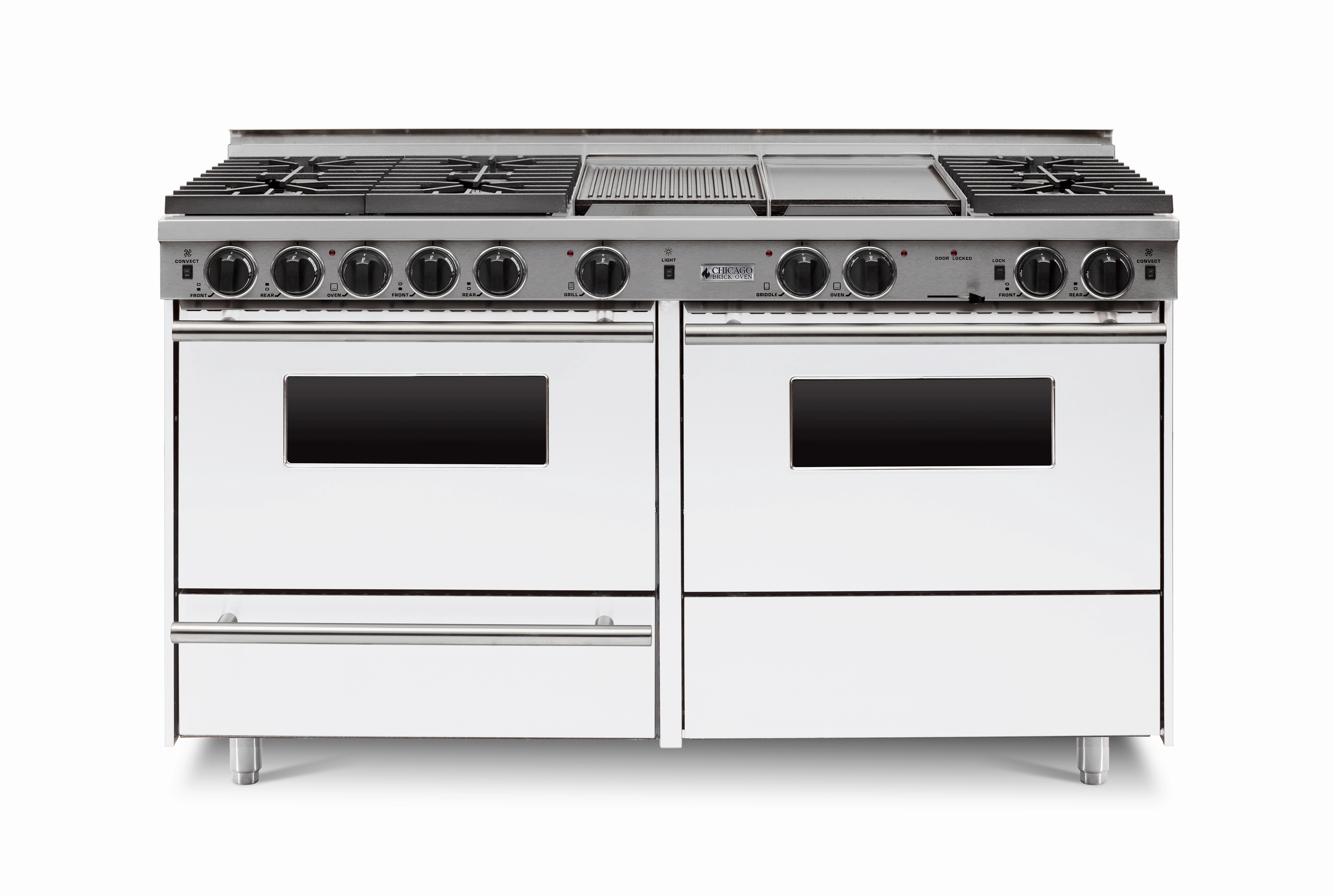 Chicago Brick Oven - 60 True Dual-Fuel Self-Cleaning Convection Range - Sealed Burners