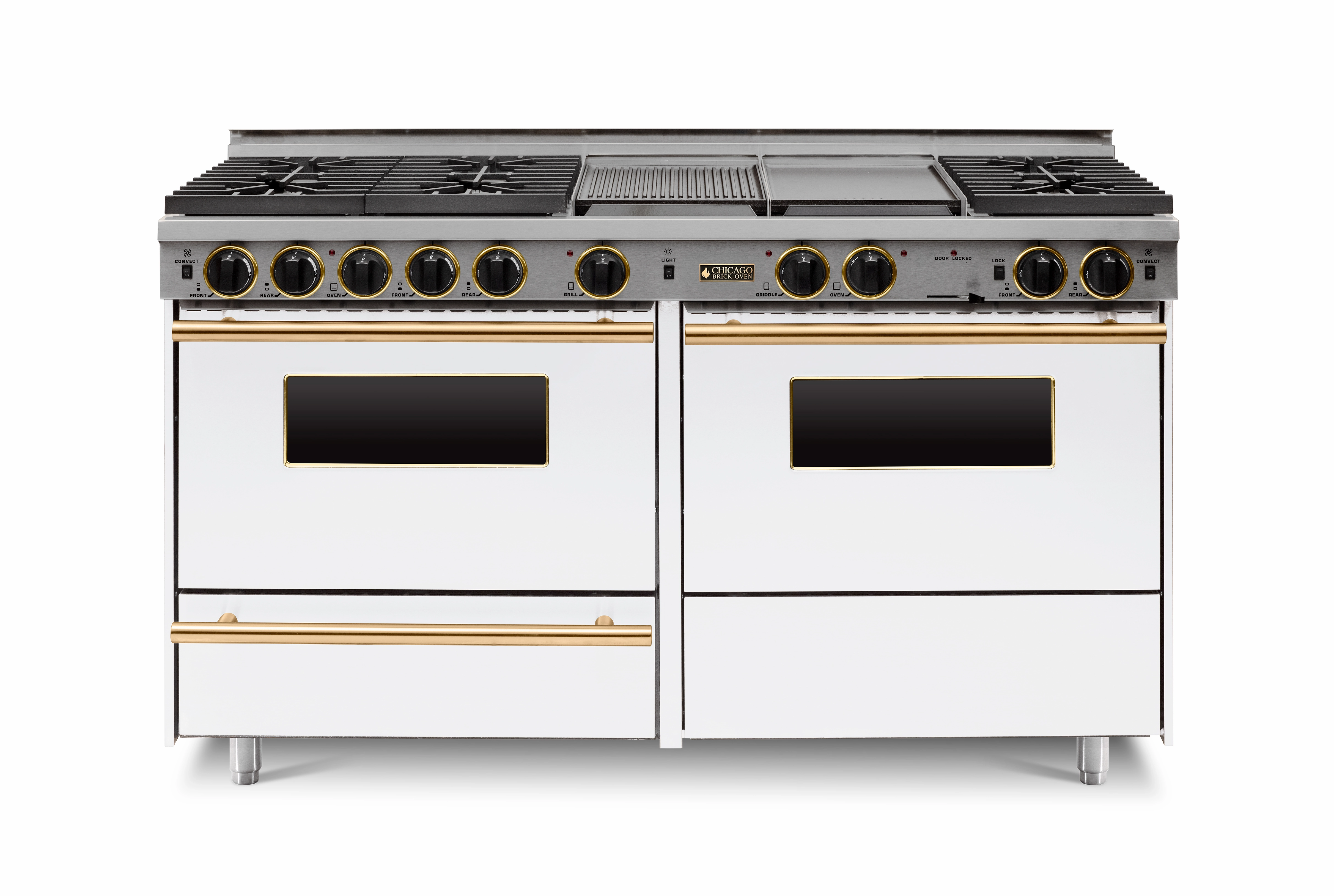 Chicago Brick Oven - 60 True Dual-Fuel Self-Cleaning Convection Range - Sealed Burners