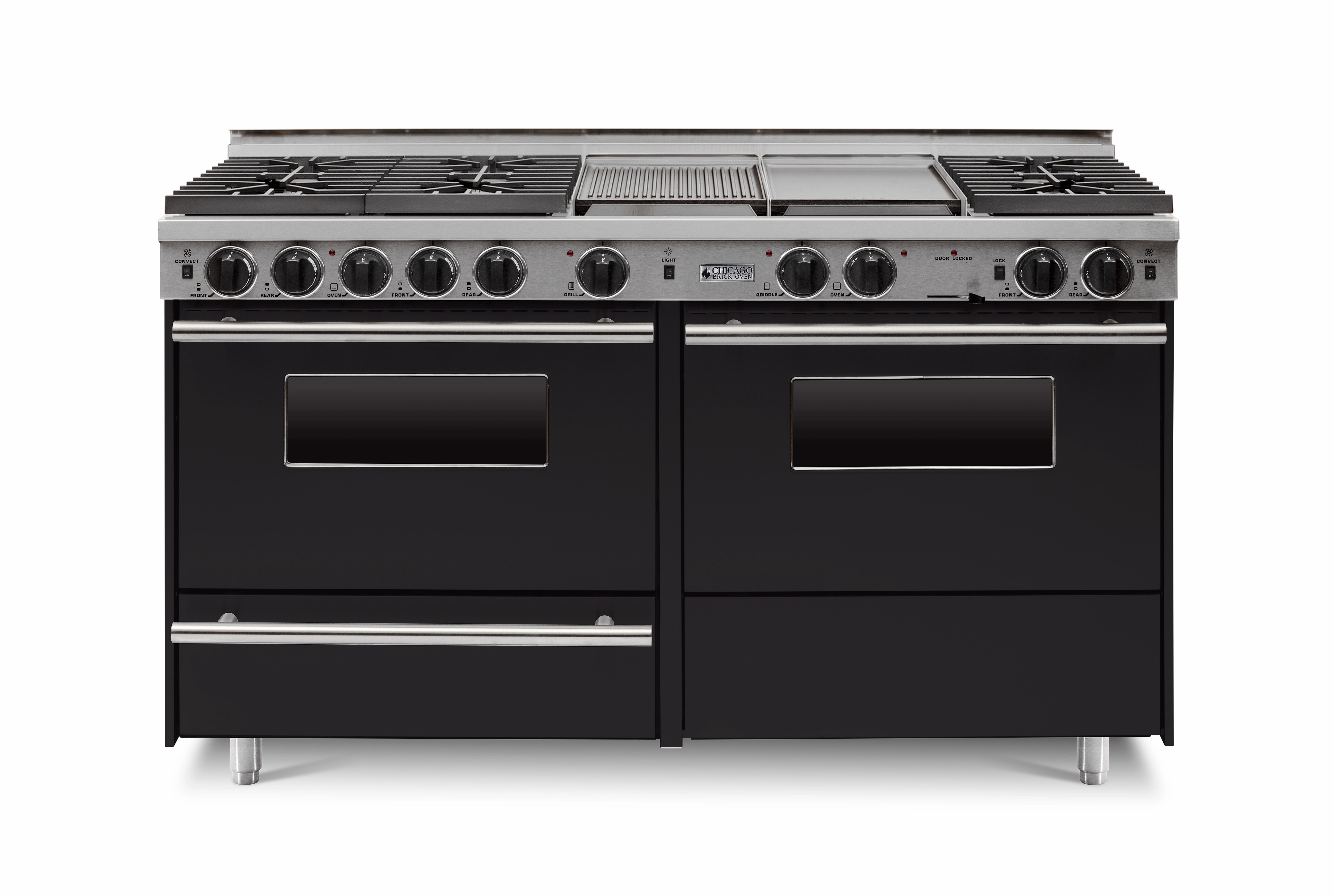 Chicago Brick Oven - 60 True Dual-Fuel Self-Cleaning Convection Range - Sealed Burners
