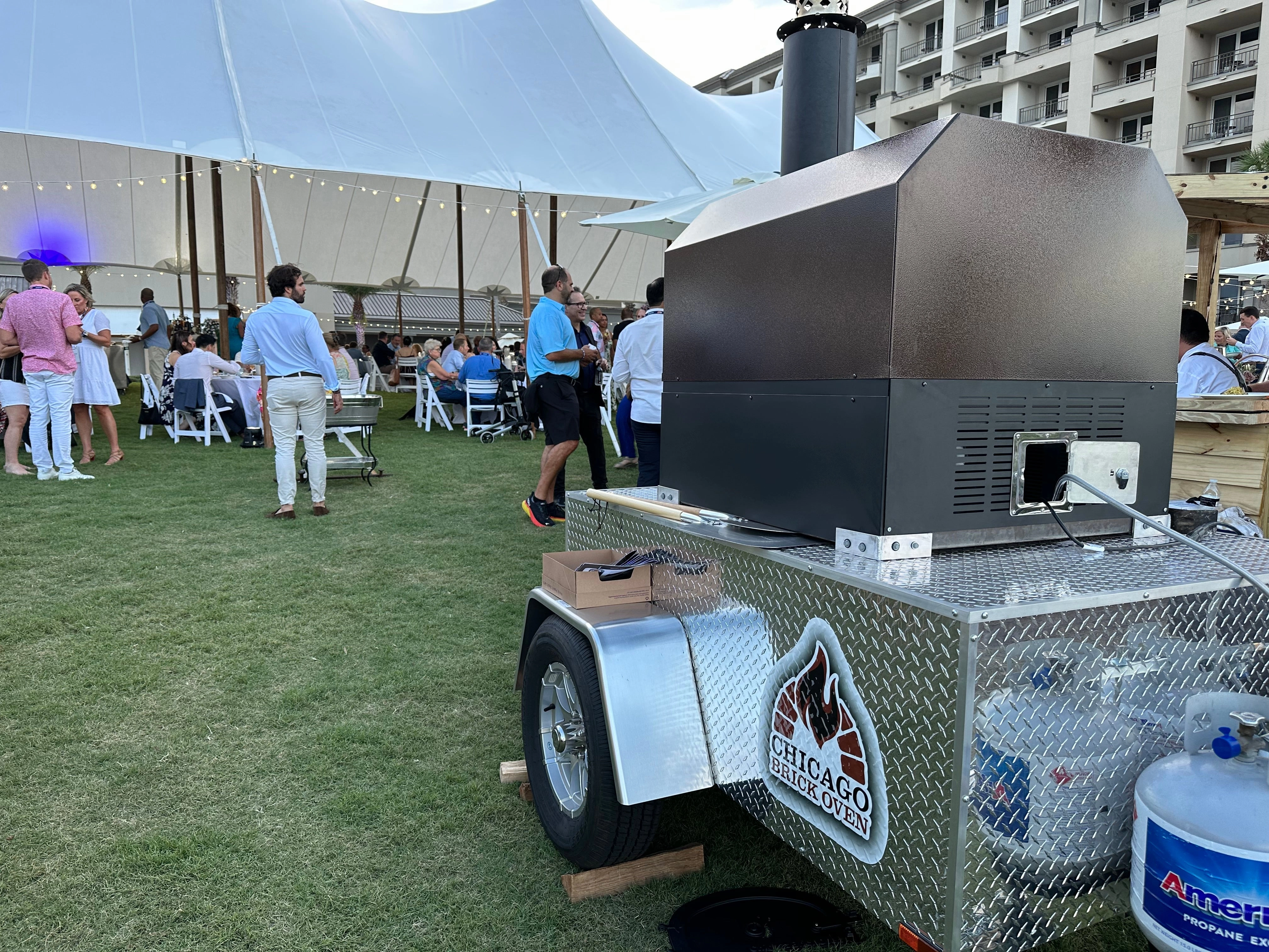 Chicago Brick Oven - CBO 750 Tailgater | Wood Fired Pizza Oven Trailer | 38 X 28 cooking surface | 2-3 - 10 pizzas at a time | 50-60 pizzas an hour
