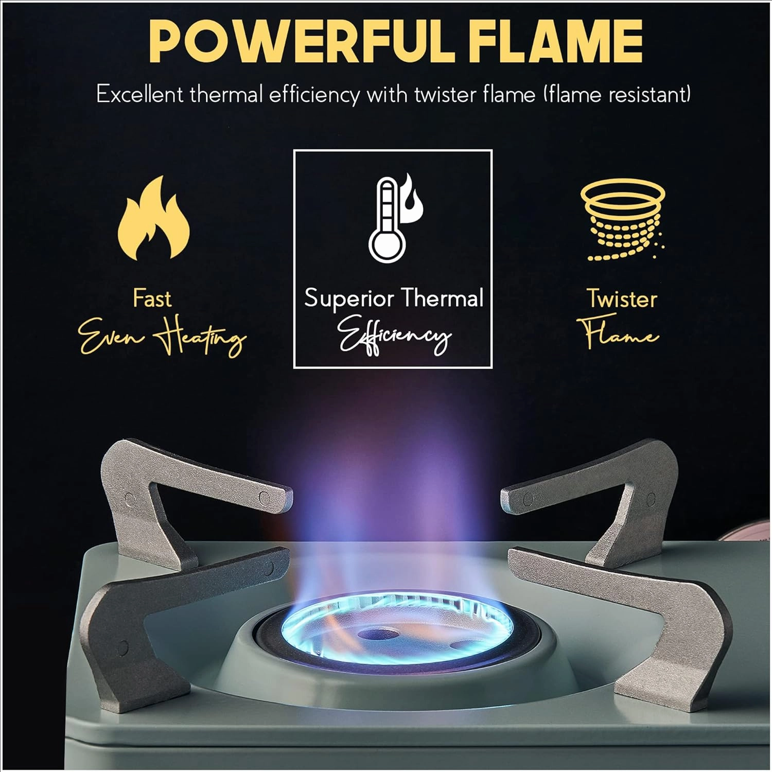 Dr.HOWS Twinkle Mini Camping Stove Burner - Portable Butane Stove for Camping. Picnic. Outdoor - Single Burner Camp Stove with Carrying Case - Lemon