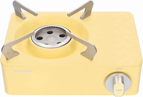 Dr.HOWS Twinkle Mini Camping Stove Burner - Portable Butane Stove for Camping. Picnic. Outdoor - Single Burner Camp Stove with Carrying Case - Lemon
