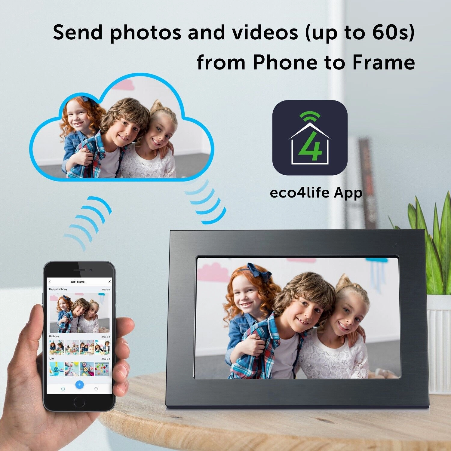 Eco4life 10.1 Wi-Fi Digital Photo Frame with Photos/Videos sharing - CPF1033