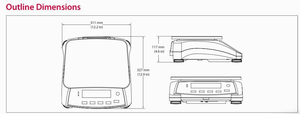 OHAUS VALOR V71P1502T 1500g 0.05g Compact Bench Scale