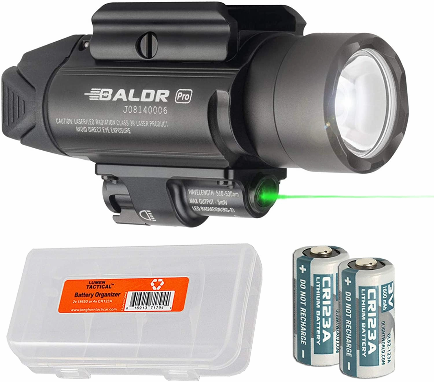 Olight Baldr Pro Tactical Light with Green Laser - 1.350 Lumens