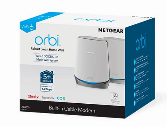 Orbi Tri-Band WiFi 6 Mesh System. 4.2Gbps. Router   1 Satellite (AX4200)
